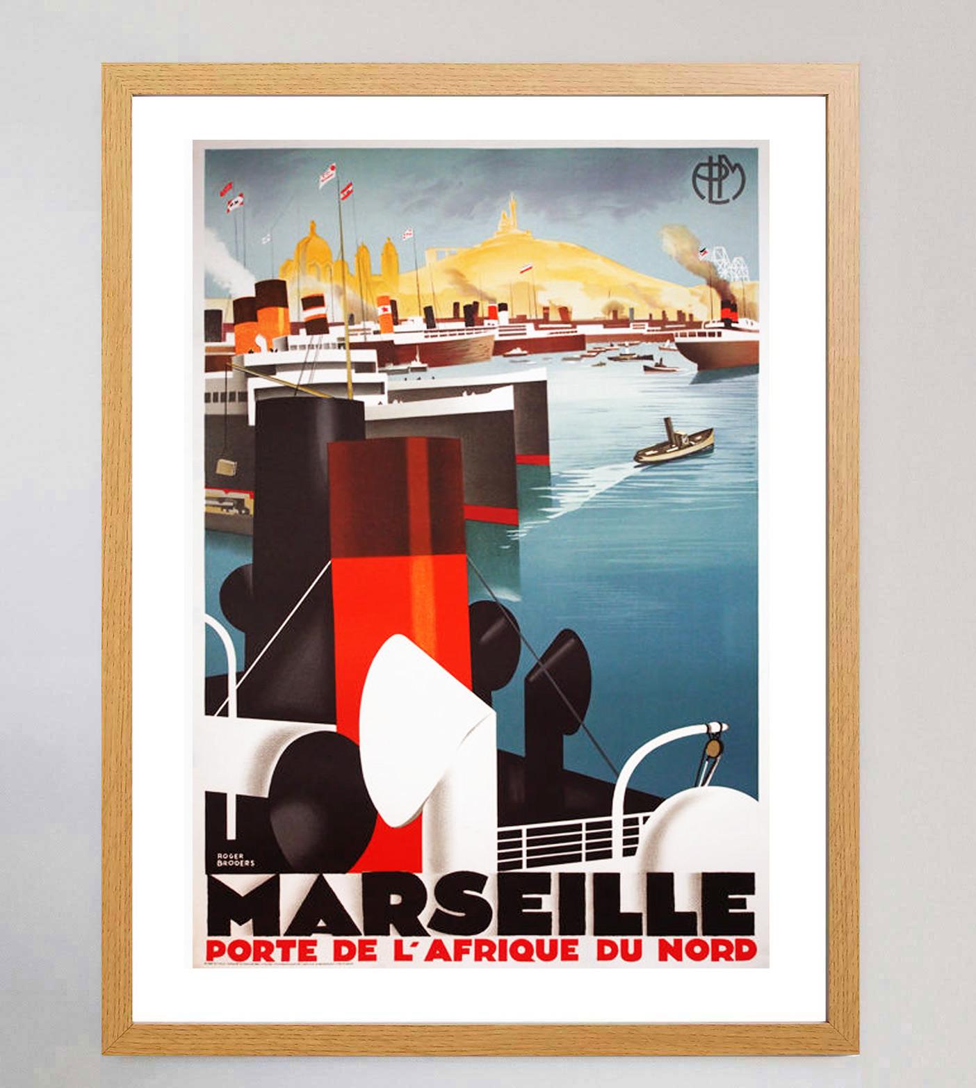 1989 Roger Broders - Marseille Original Vintage Poster In Good Condition For Sale In Winchester, GB