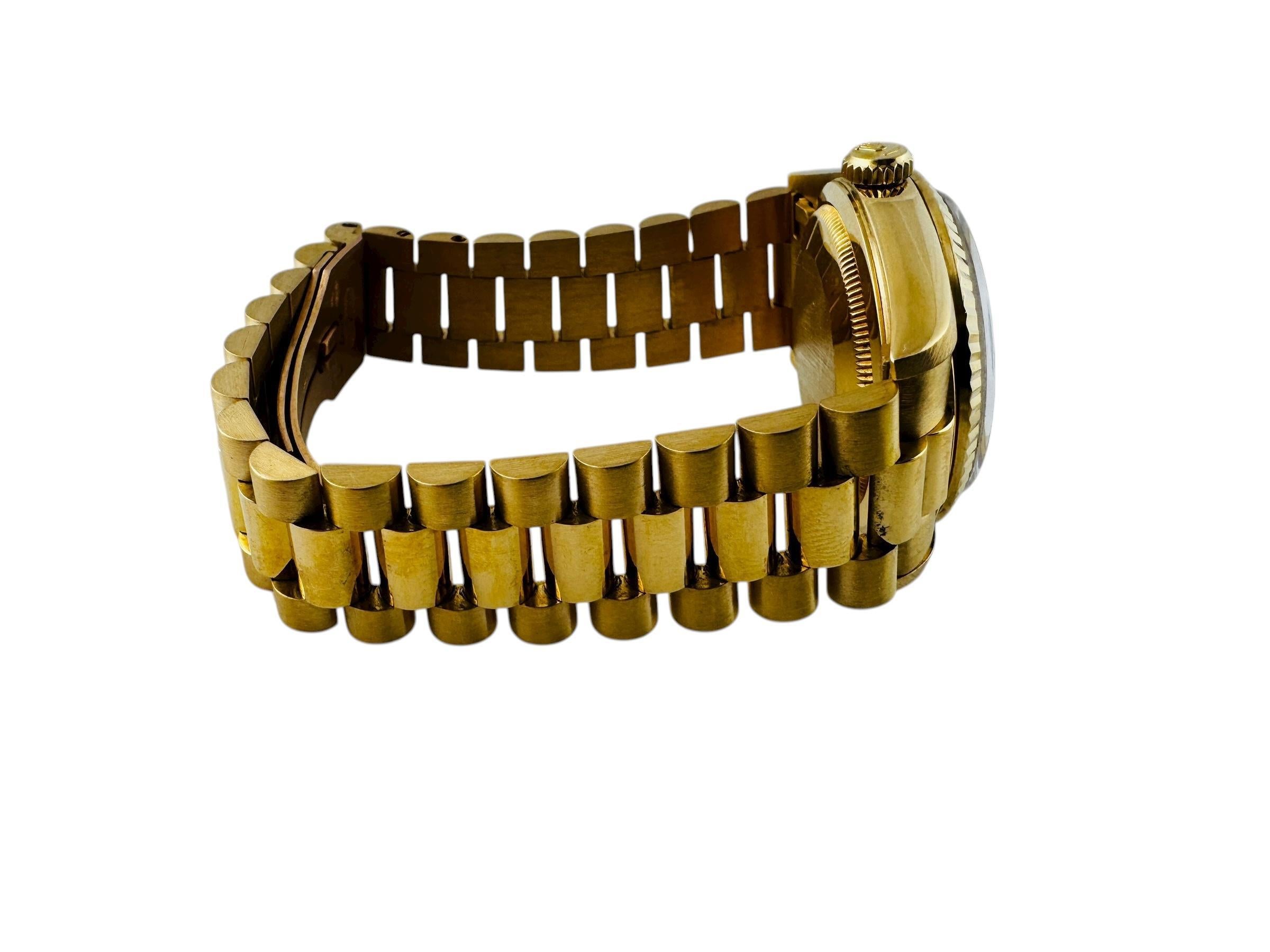 1989 Reloj de caballero Rolex President Day Date 18238 de oro amarillo de 18 quilates #23710 en venta 8