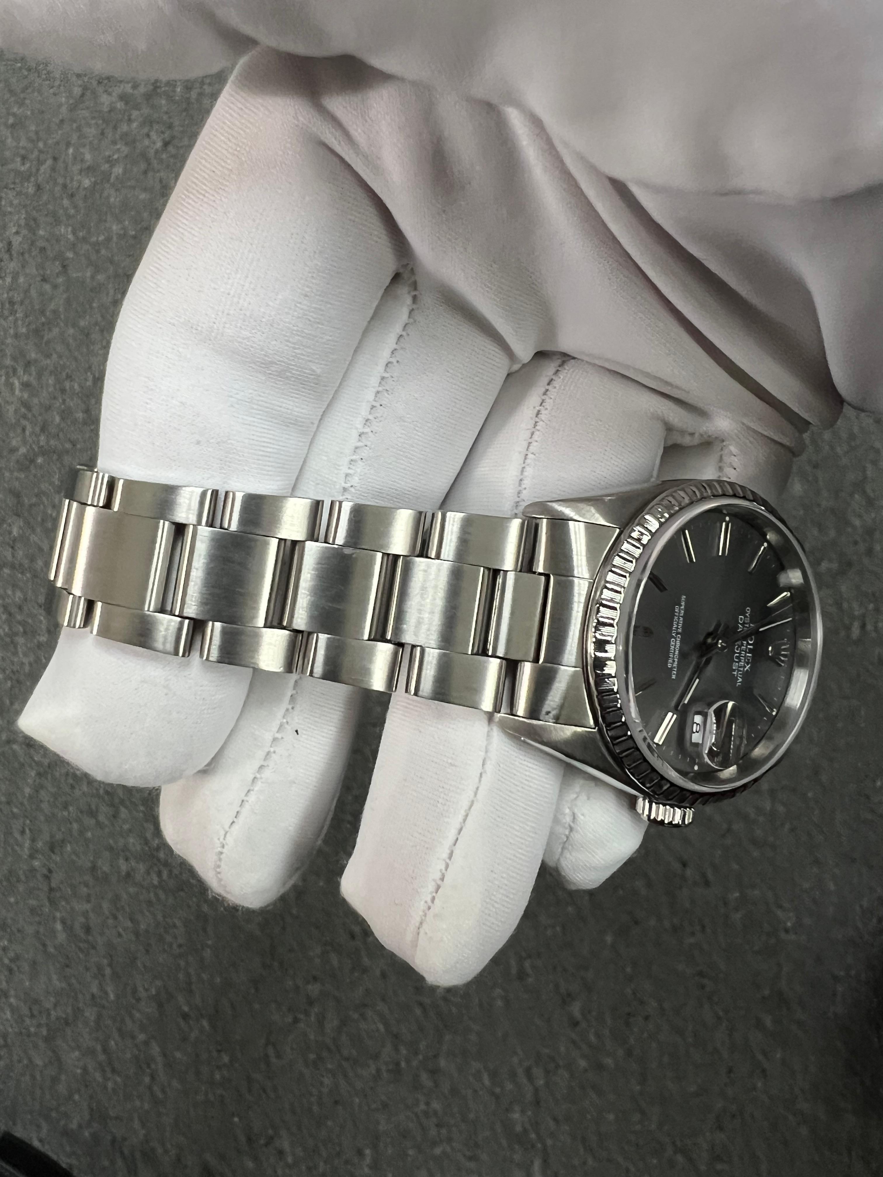 1989 Rolex Datejust Oyster Perpetual Gray Zifferblatt Edelstahl-Uhr 6