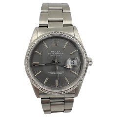 1989 Rolex Datejust Oyster Perpetual Gray Zifferblatt Edelstahl-Uhr