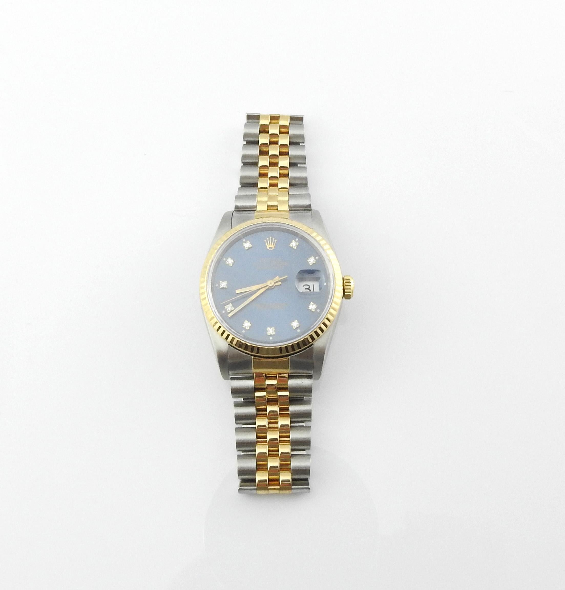 1989 Rolex Men's Watch

Model: 16233
Serial: L659017

Two tone watch - 18K yellow gold and stainless steel

Fits up to 7 3/4