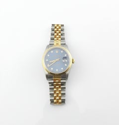 1989 Rolex Men's Two-Tone Date Just Watch Blue Diamond Dial 16233