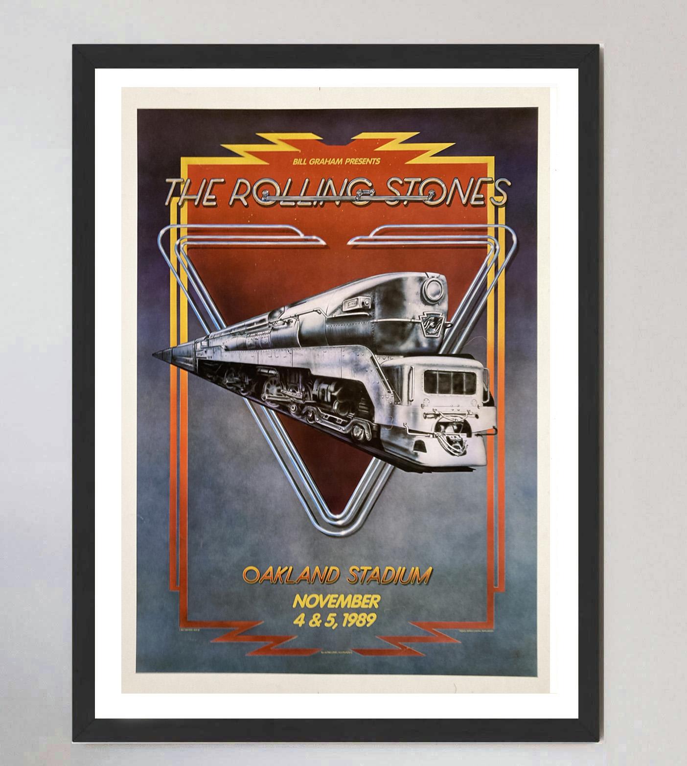 Americano 1989 Rolling Stones - Stadio di Oakland Poster originale d'epoca in vendita