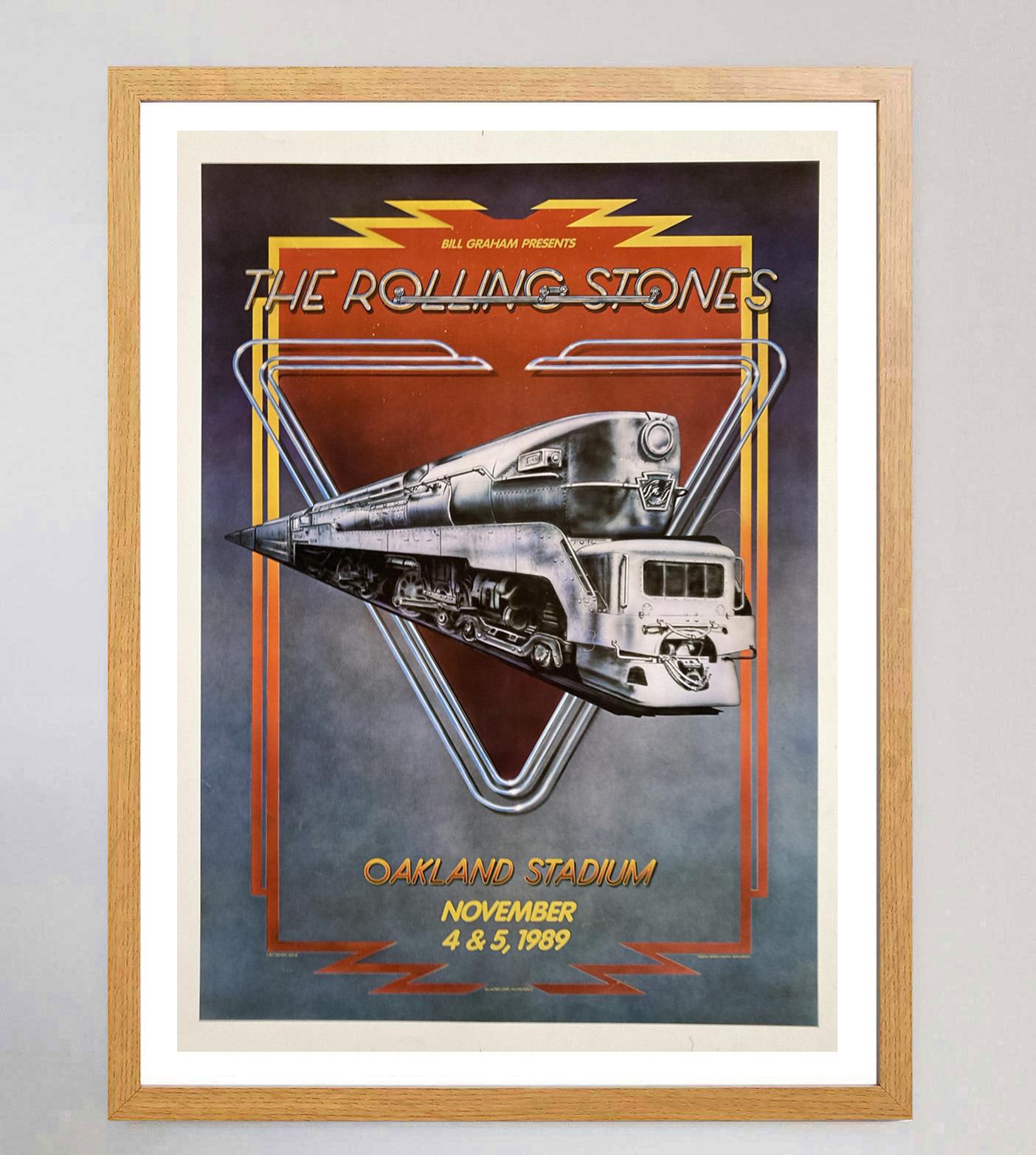 1989 Rolling Stones - Stadio di Oakland Poster originale d'epoca In condizioni buone in vendita a Winchester, GB