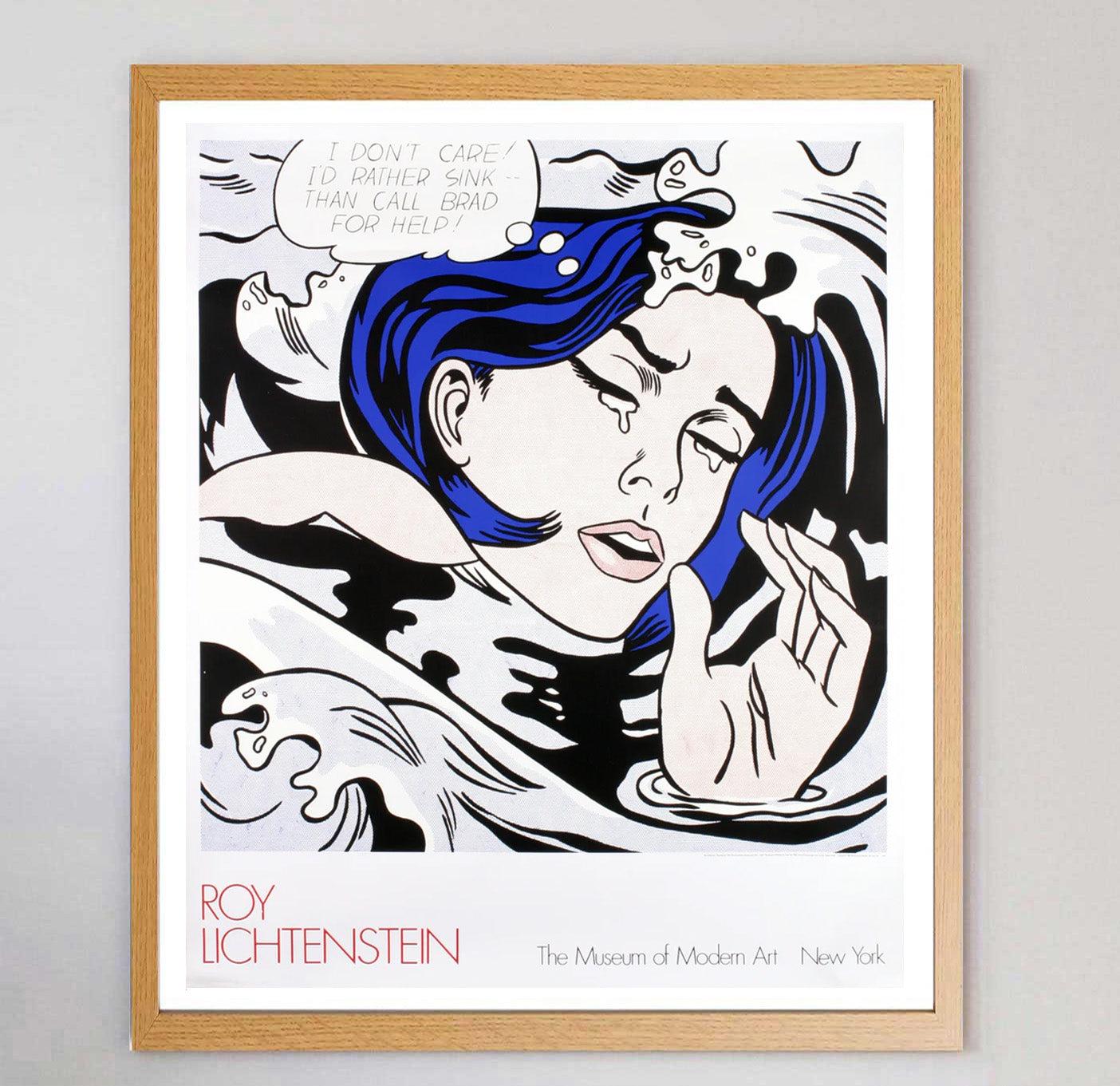 Mid-Century Modern 1989 Roy Lichtenstein - Drowning Girl - Museum of Modern Art New York Poster