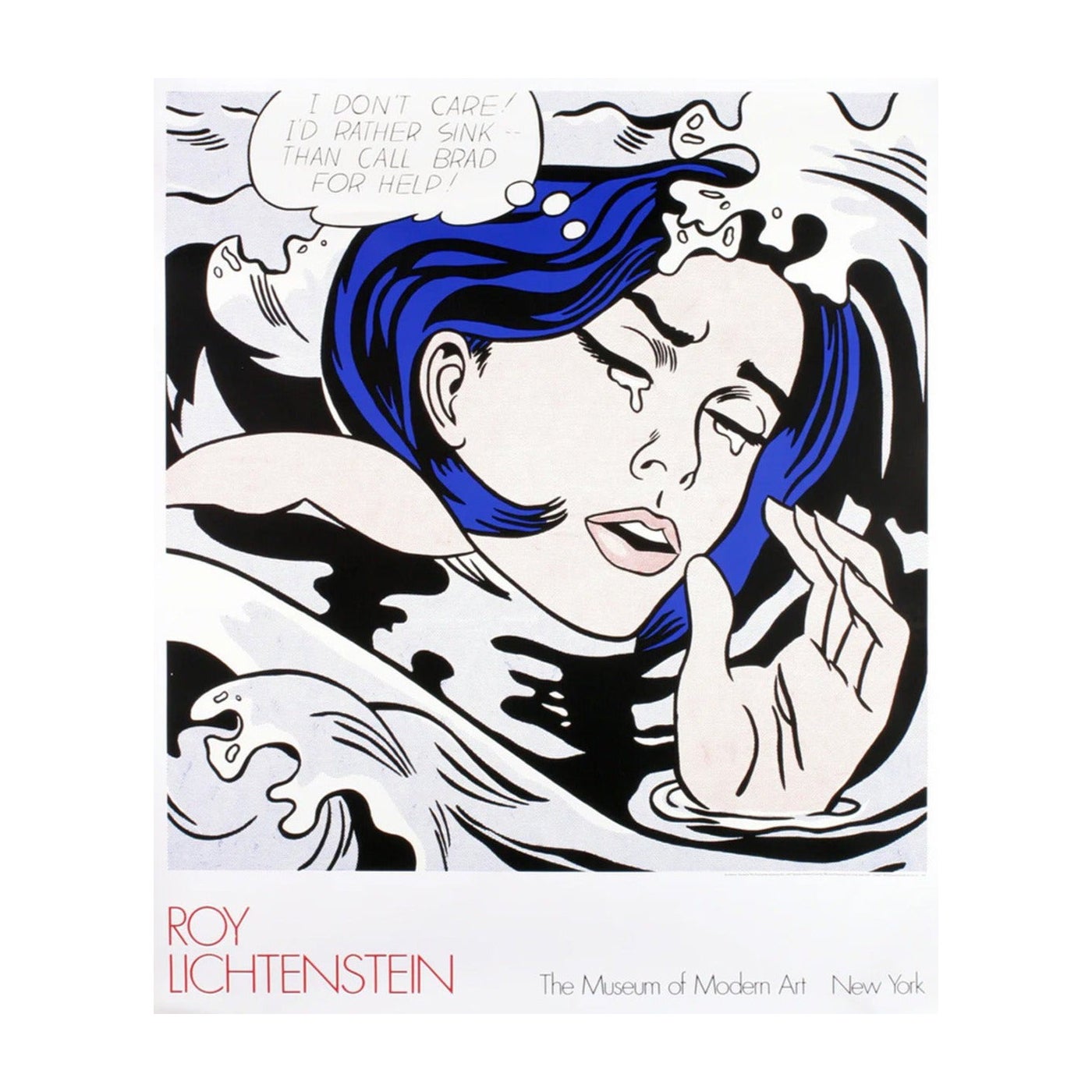 1989 Roy Lichtenstein - Drowning Girl - Museum of Modern Art New York Poster