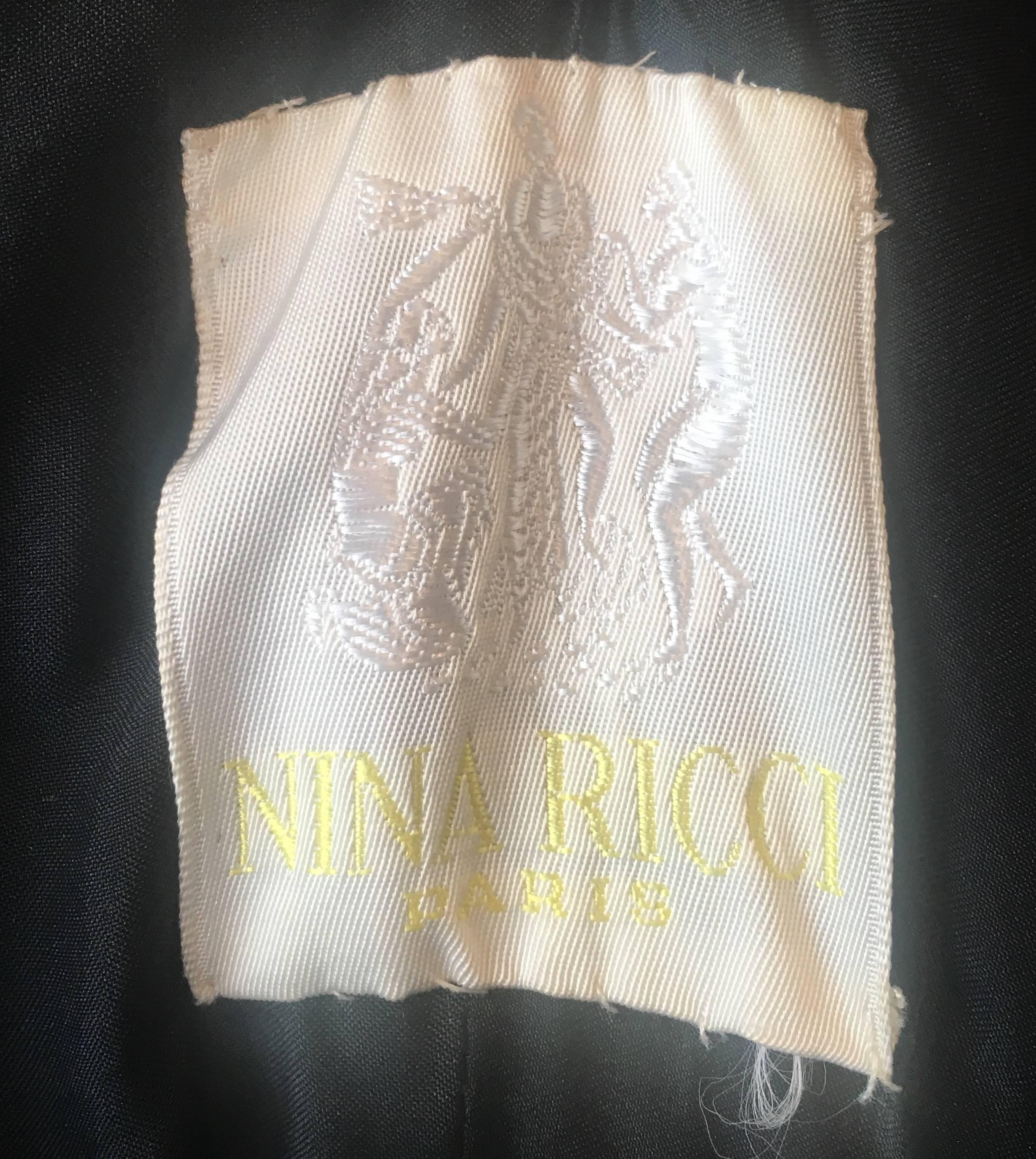 1989 Runway Haute Couture Nina Ricci Brocade Dress For Sale 1