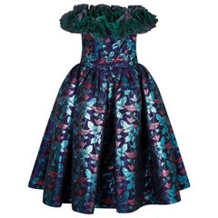 Retro 1989 Runway Haute Couture Nina Ricci Brocade Dress