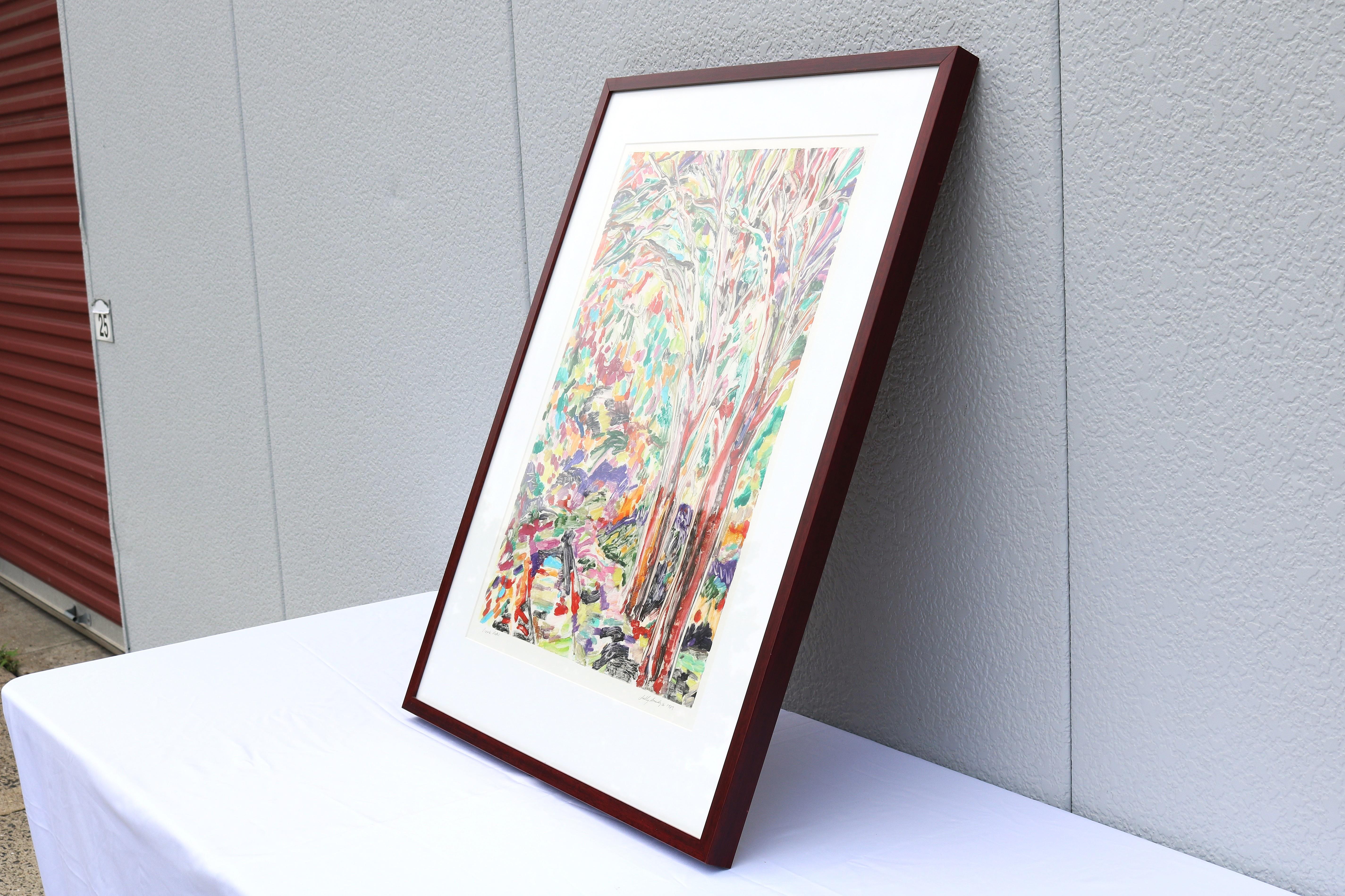 1989 Sally Brody Sendero Púrpura Tintas al agua Pintura monotipo Única en su género en Excelente estado para la venta en Secaucus, NJ