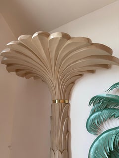 1989 Serge Roche style Palm Wall Torchiere Floor Lamp