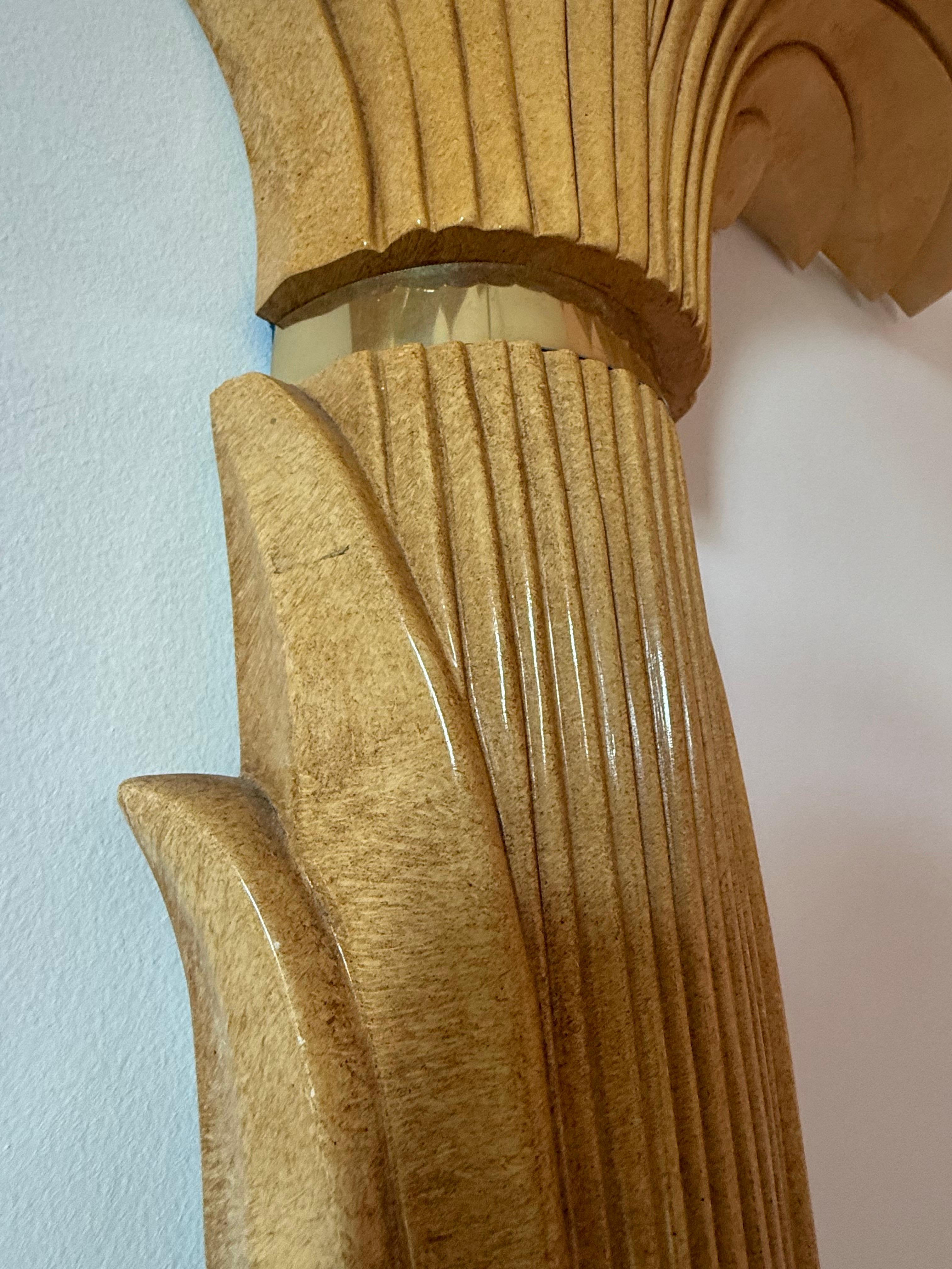 1989 Serge Roche style Palm Wall Torchiere Floor Lamp. Iconic 1980 decorative piece for any home or space