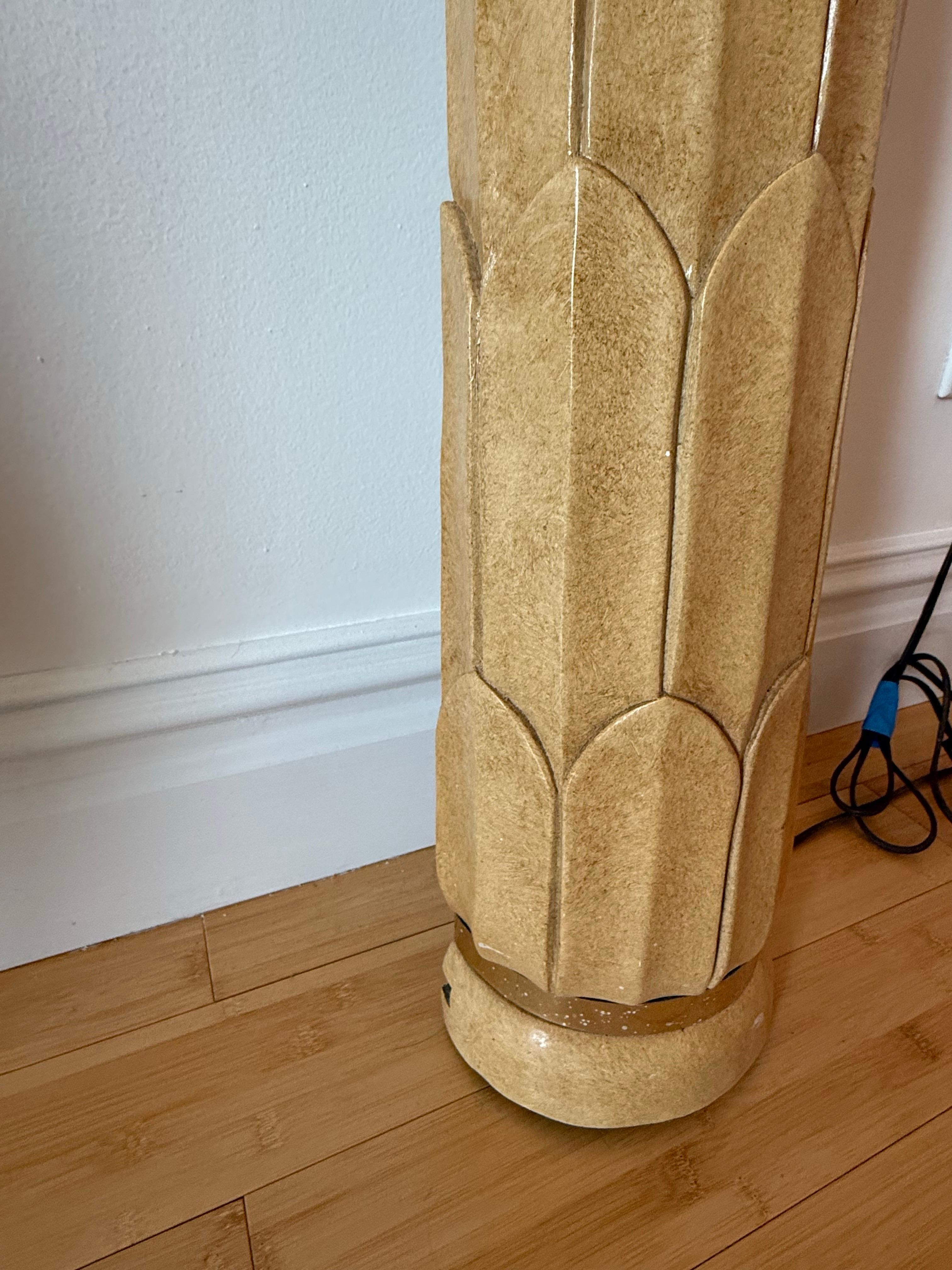 Late 20th Century 1989 Serge Roche style Palm Wall Torchiere Floor Lamp For Sale