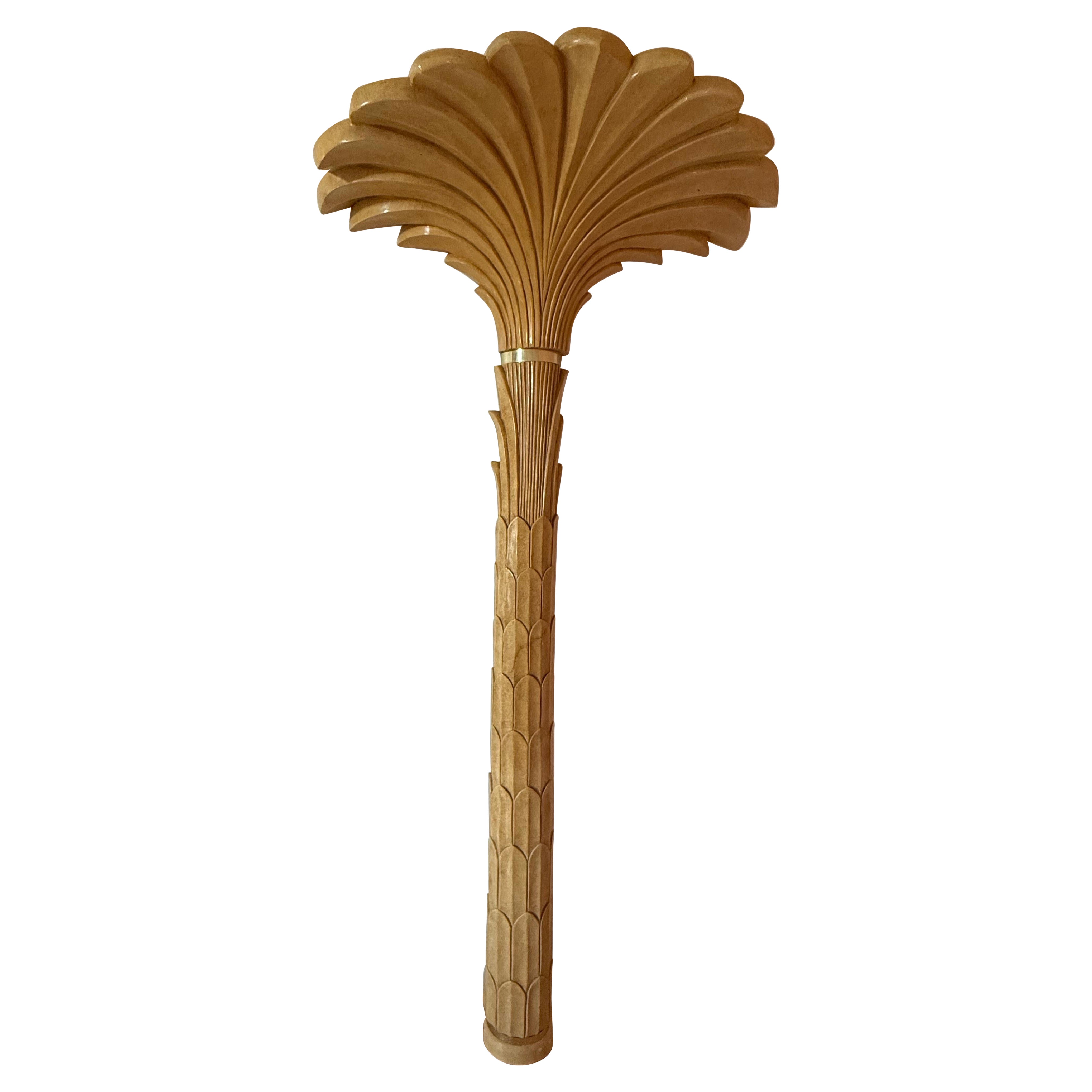 1989 Serge Roche style Palm Wall Torchiere Floor Lamp