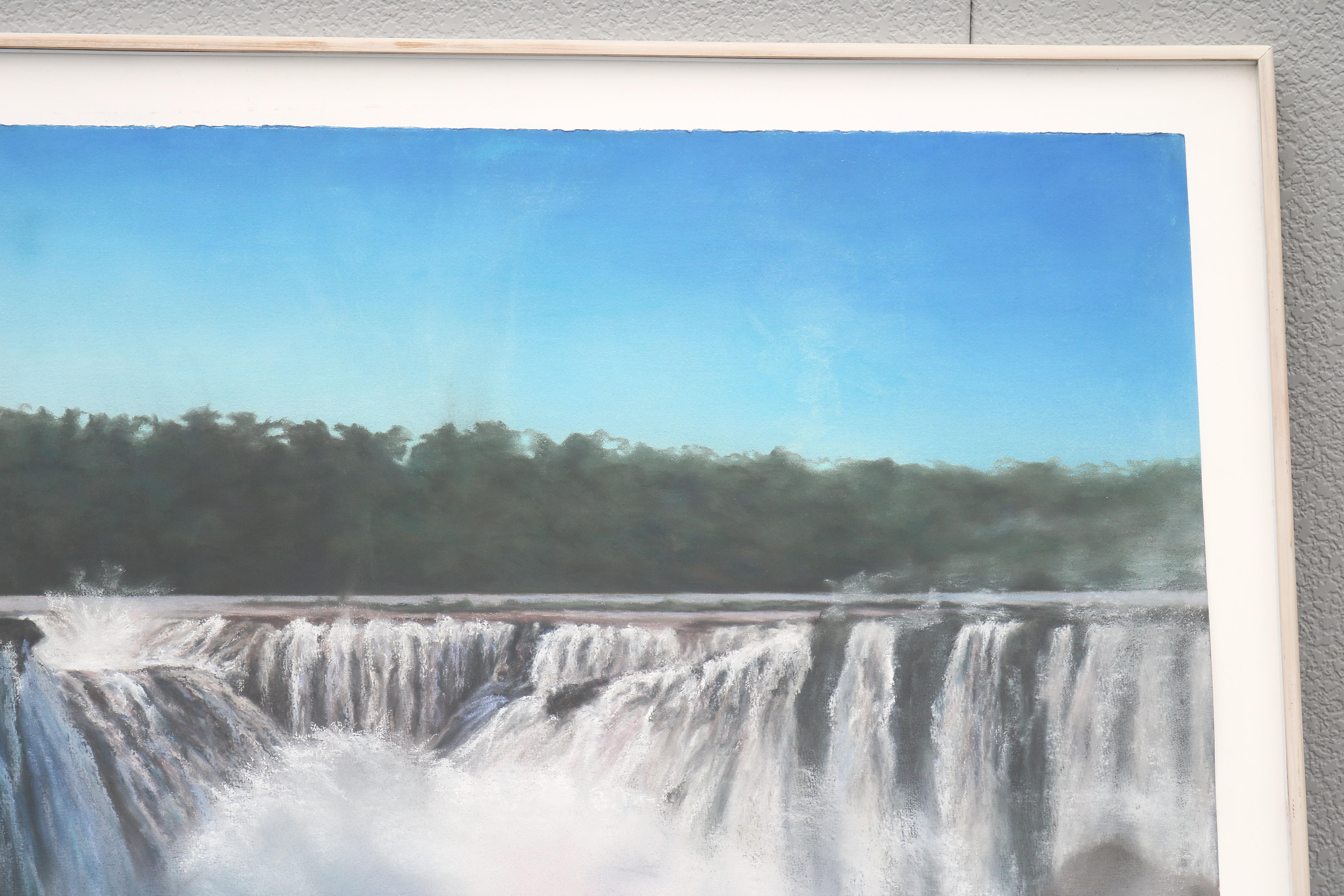 1989 Sharon Frazier Foz do Iguacu, Brasilien Wasserfälle Pastellmalerei Unikat im Angebot 3