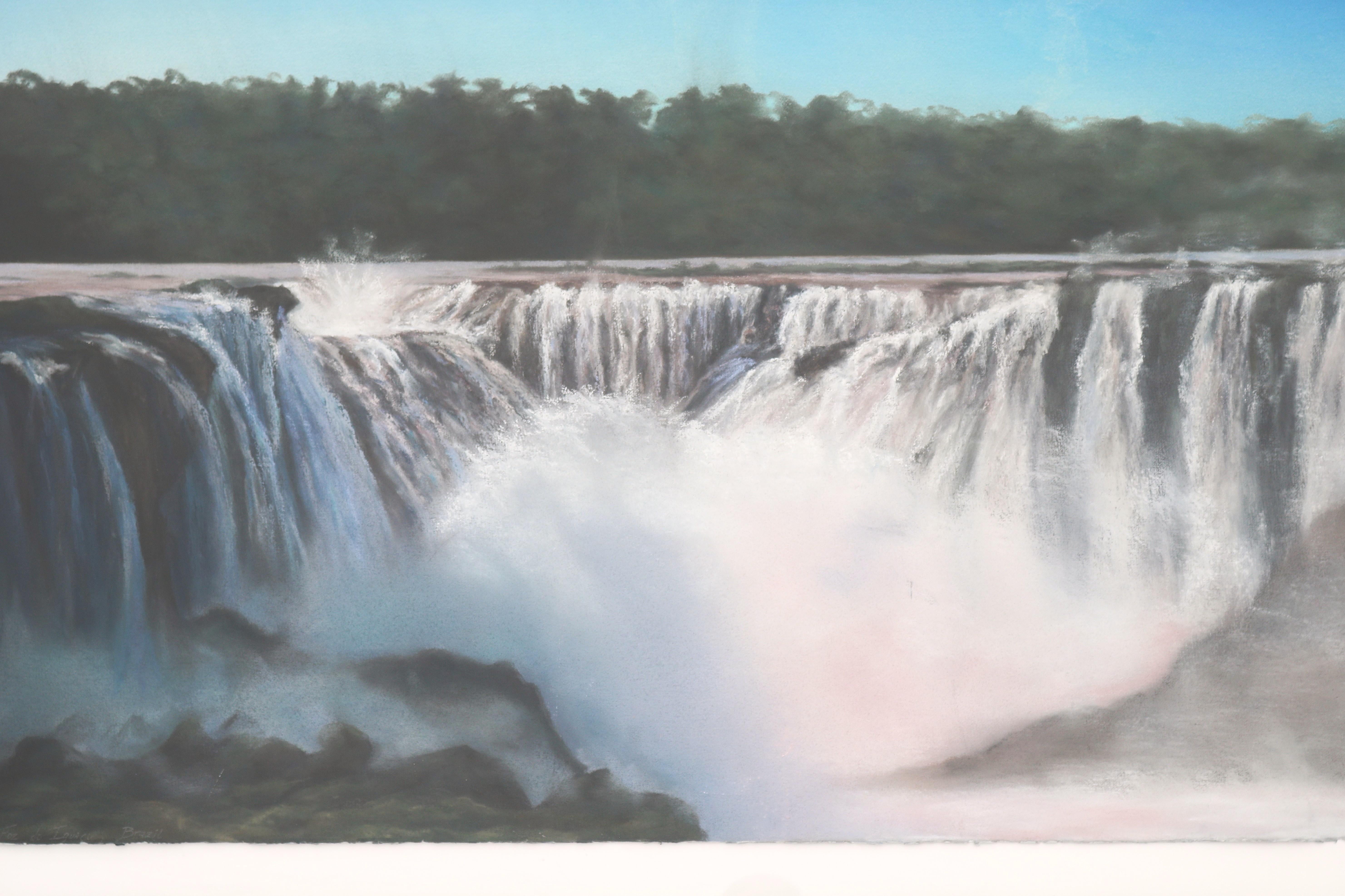 1989 Sharon Frazier Foz do Iguacu, Brasilien Wasserfälle Pastellmalerei Unikat im Angebot 4