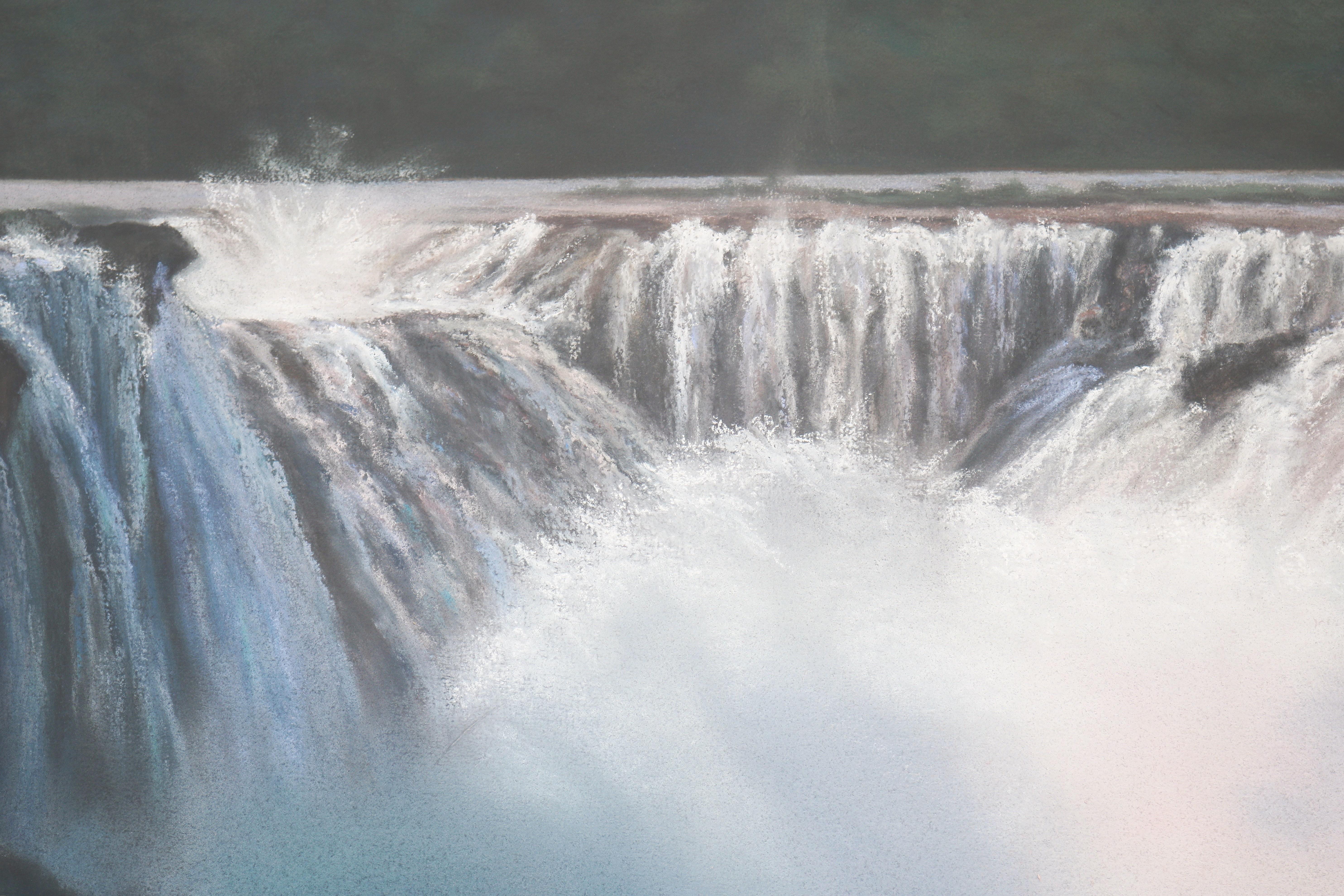 1989 Sharon Frazier Foz do Iguacu, Brasilien Wasserfälle Pastellmalerei Unikat im Angebot 5