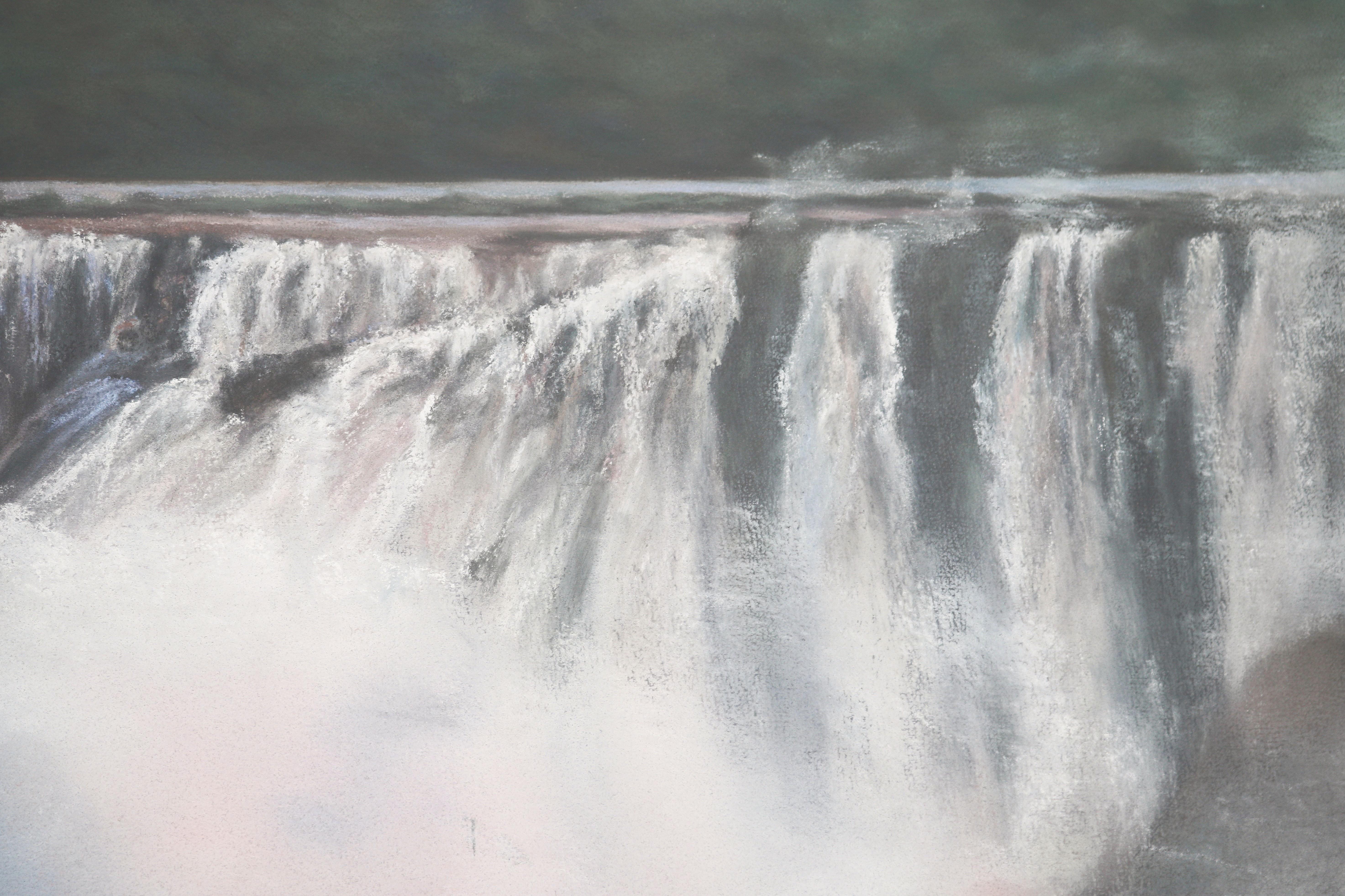 1989 Sharon Frazier Foz do Iguacu, Brasilien Wasserfälle Pastellmalerei Unikat im Angebot 6
