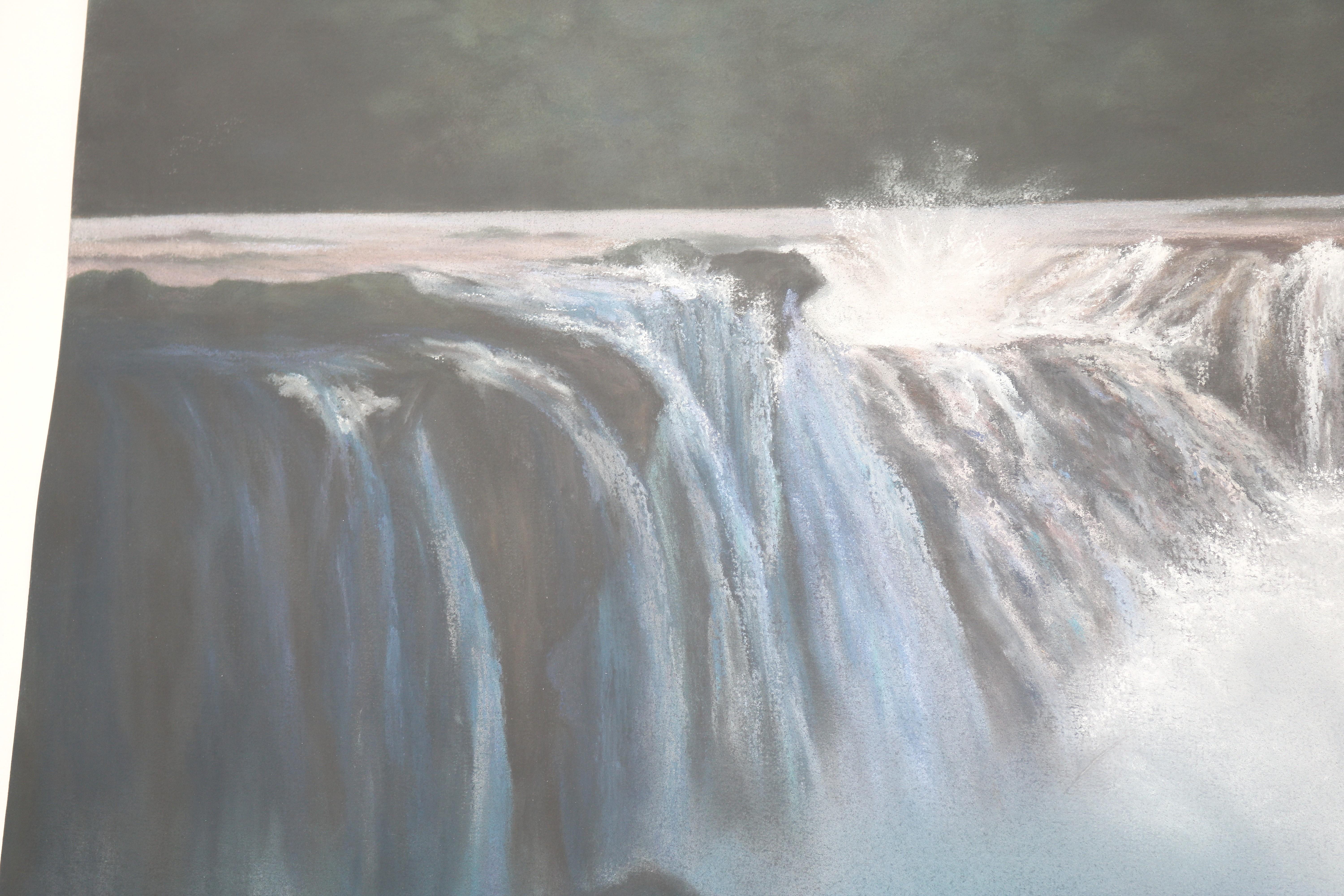 1989 Sharon Frazier Foz do Iguacu, Brasilien Wasserfälle Pastellmalerei Unikat im Angebot 7