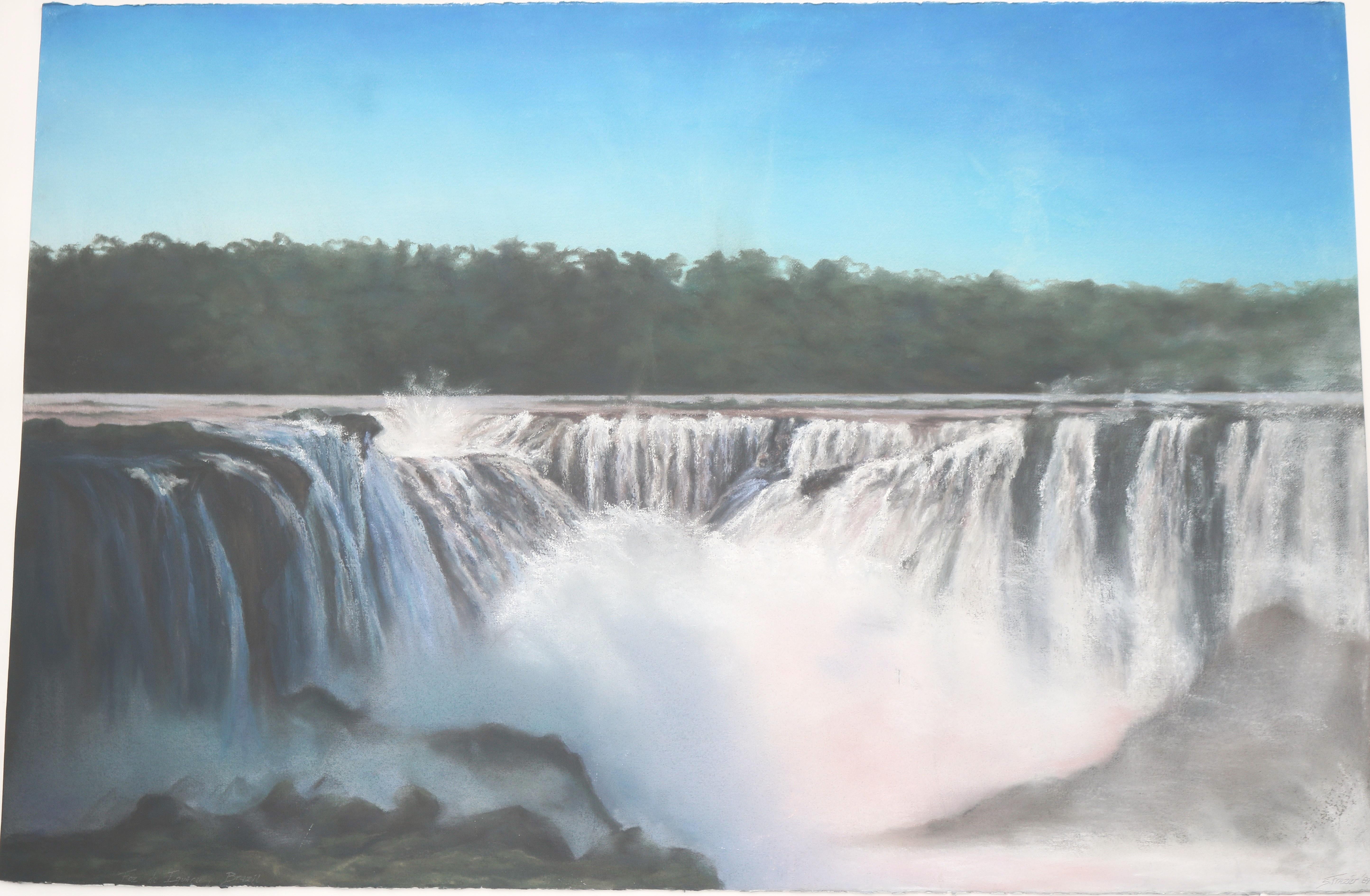 1989 Sharon Frazier Foz do Iguacu, Brasilien Wasserfälle Pastellmalerei Unikat (amerikanisch) im Angebot