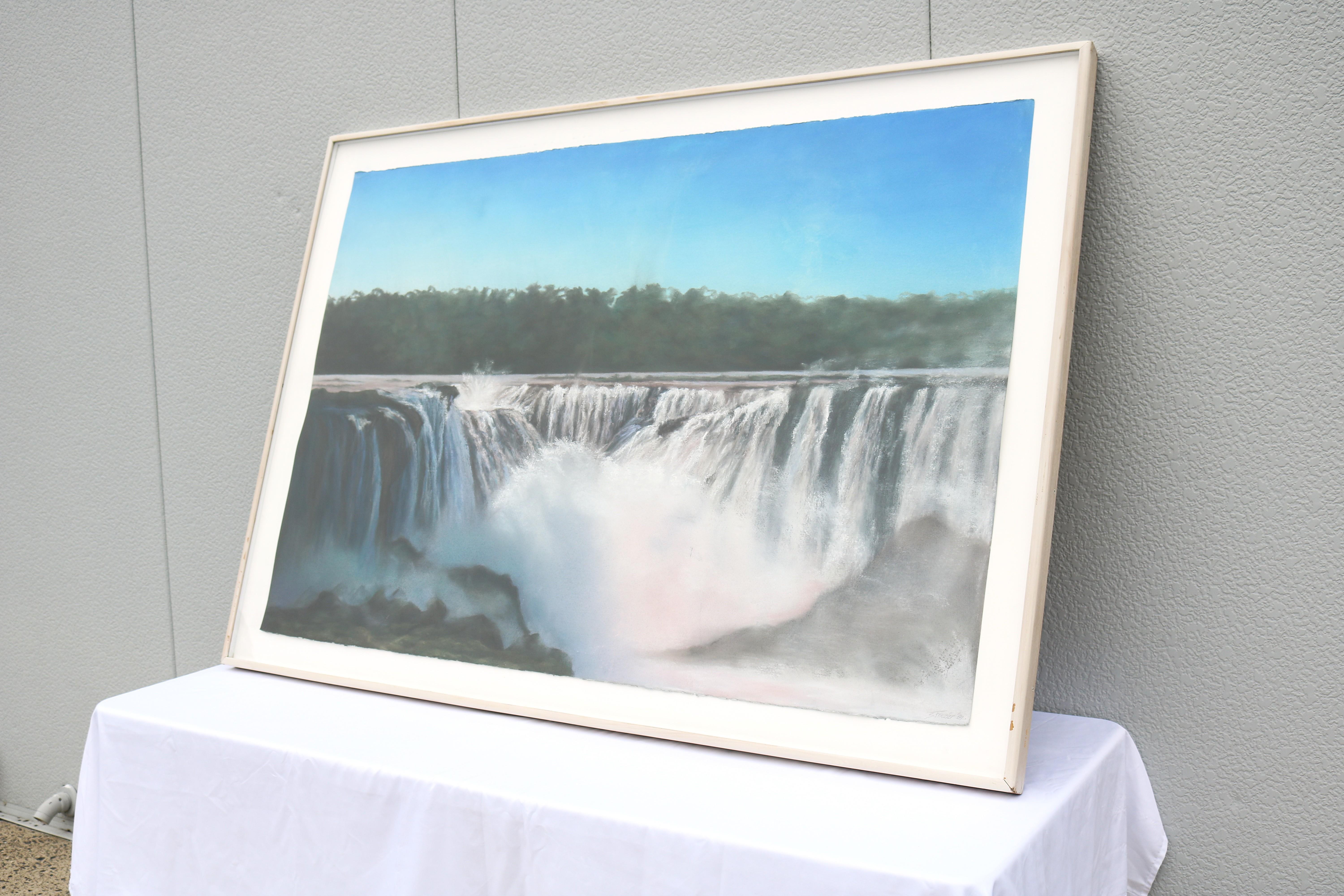 1989 Sharon Frazier Foz do Iguacu, Brasilien Wasserfälle Pastellmalerei Unikat (Handbemalt) im Angebot