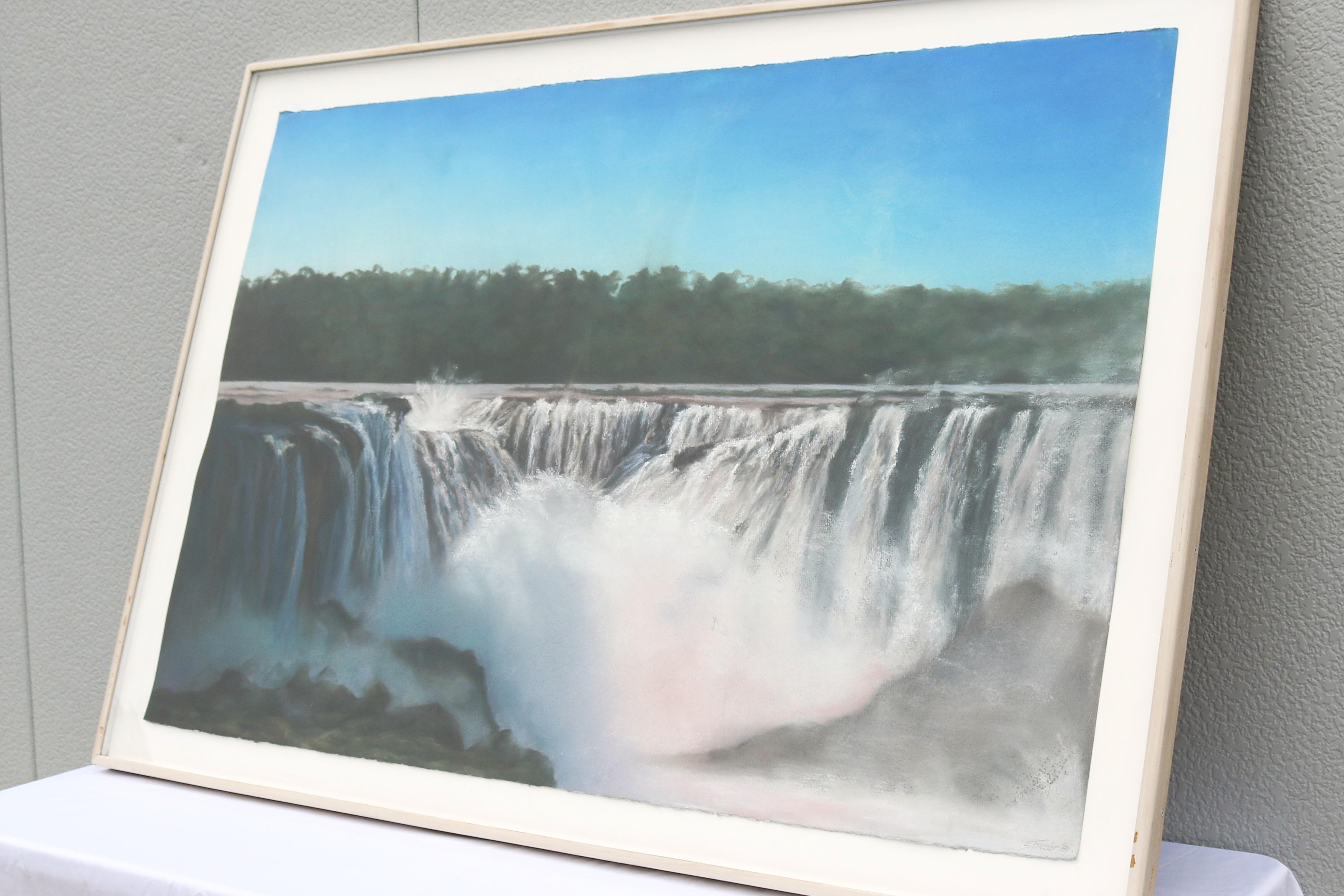1989 Sharon Frazier Foz do Iguacu, Brasilien Wasserfälle Pastellmalerei Unikat im Zustand „Gut“ im Angebot in Secaucus, NJ