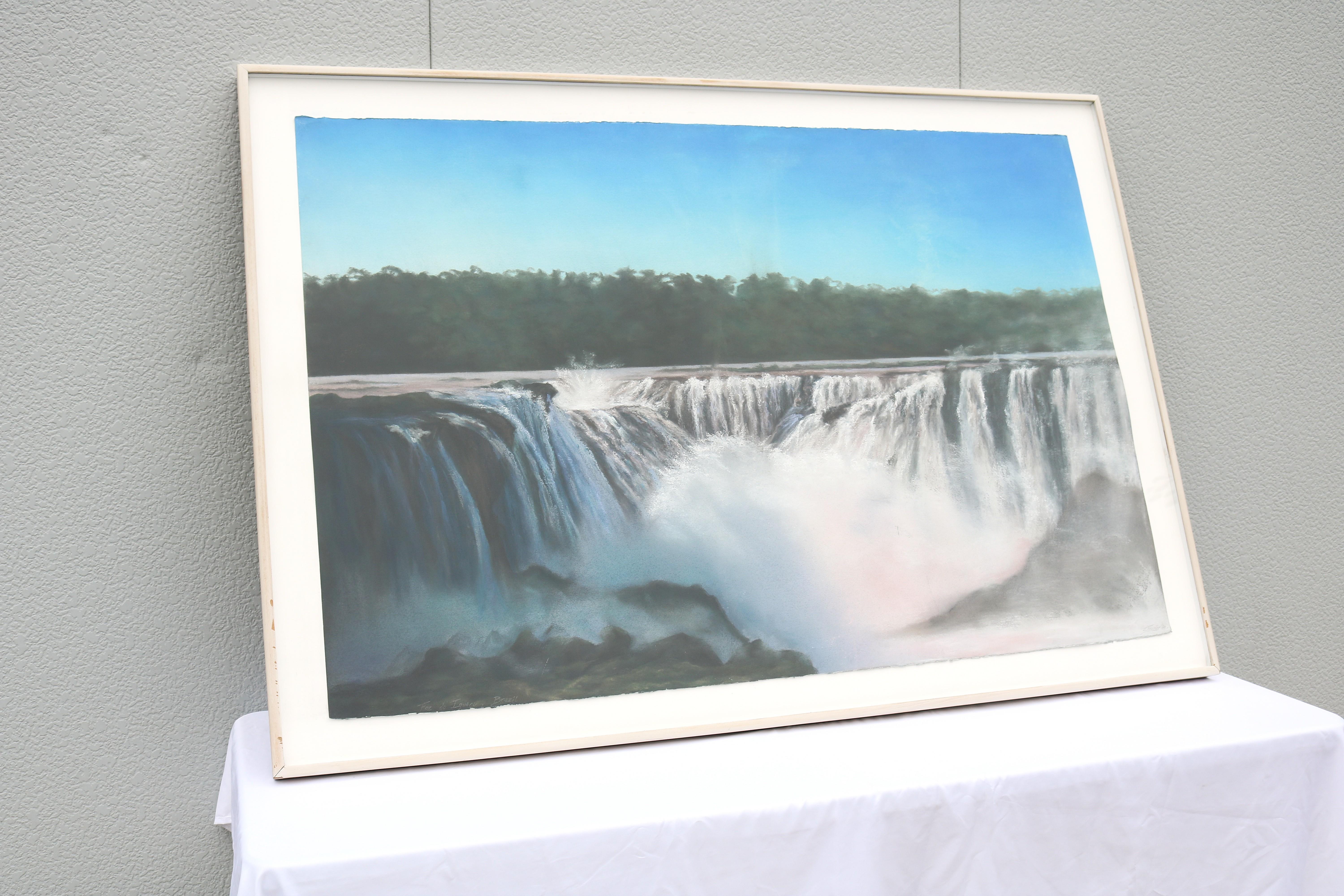 1989 Sharon Frazier Foz do Iguacu, Brasilien Wasserfälle Pastellmalerei Unikat (Ende des 20. Jahrhunderts) im Angebot