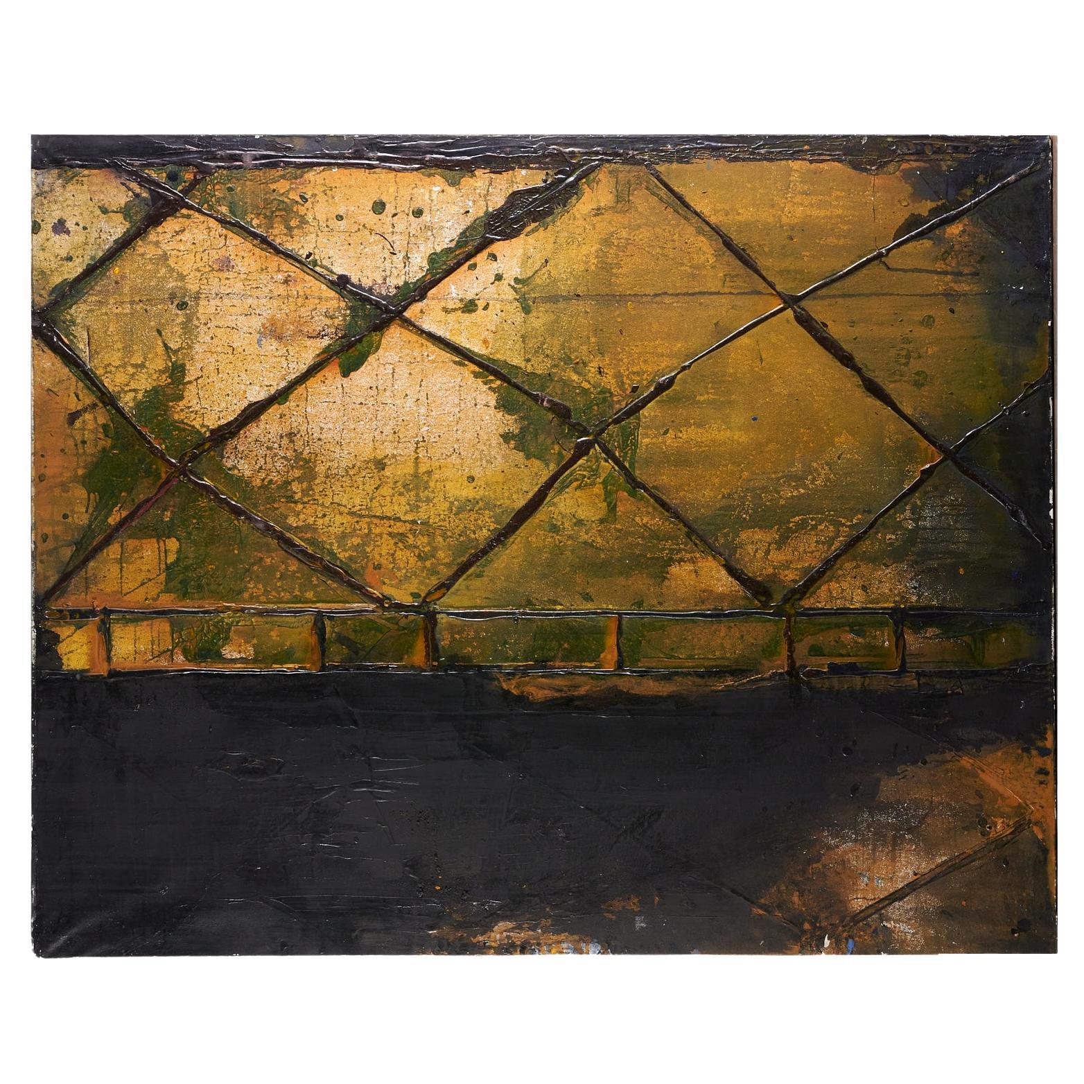 1989 Spain Large Mixed Media Abstract Artwork by Vicenç Viaplana