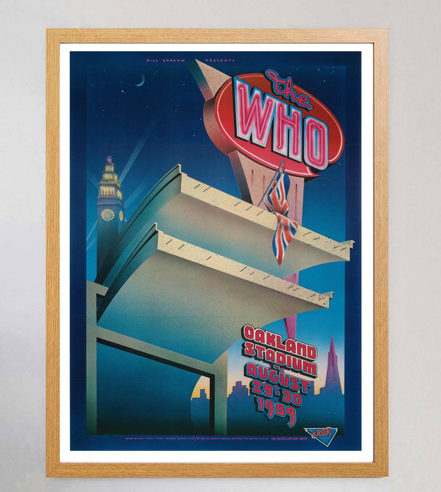American 1989 The Who - Oakland Stadium Original Vintage Poster For Sale