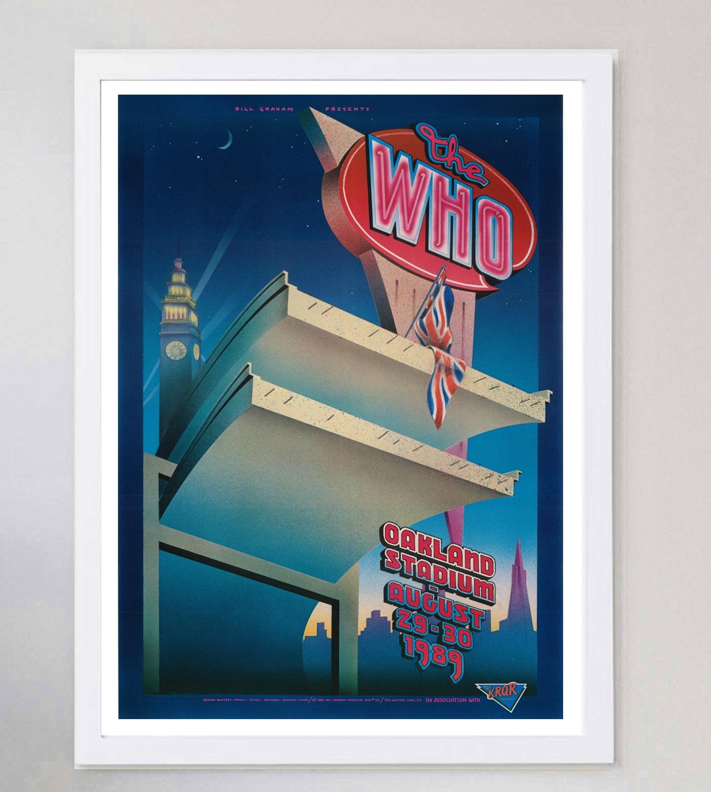 1989 The Who - Oakland Stadium Original Vintage Poster In Good Condition For Sale In Winchester, GB