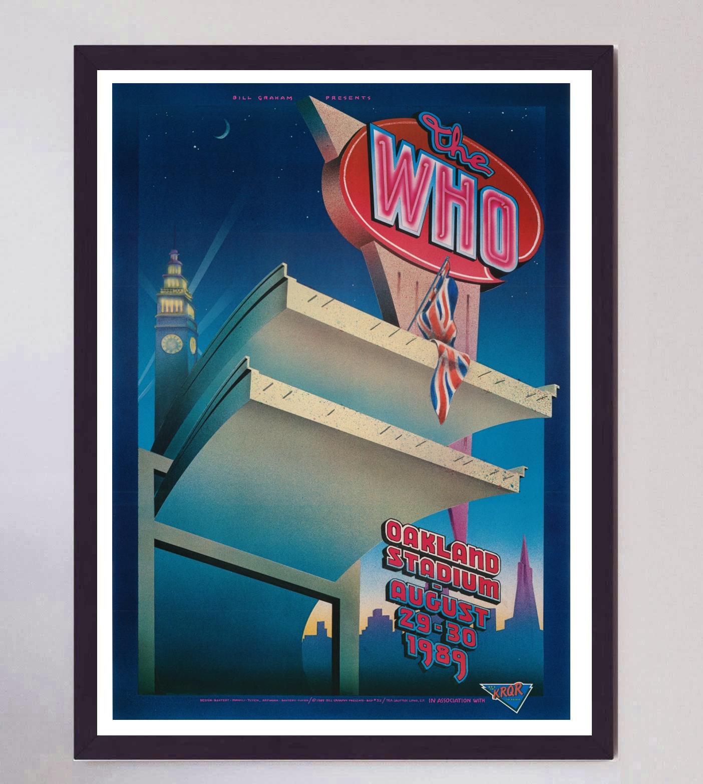 Late 20th Century 1989 The Who - Oakland Stadium Original Vintage Poster For Sale