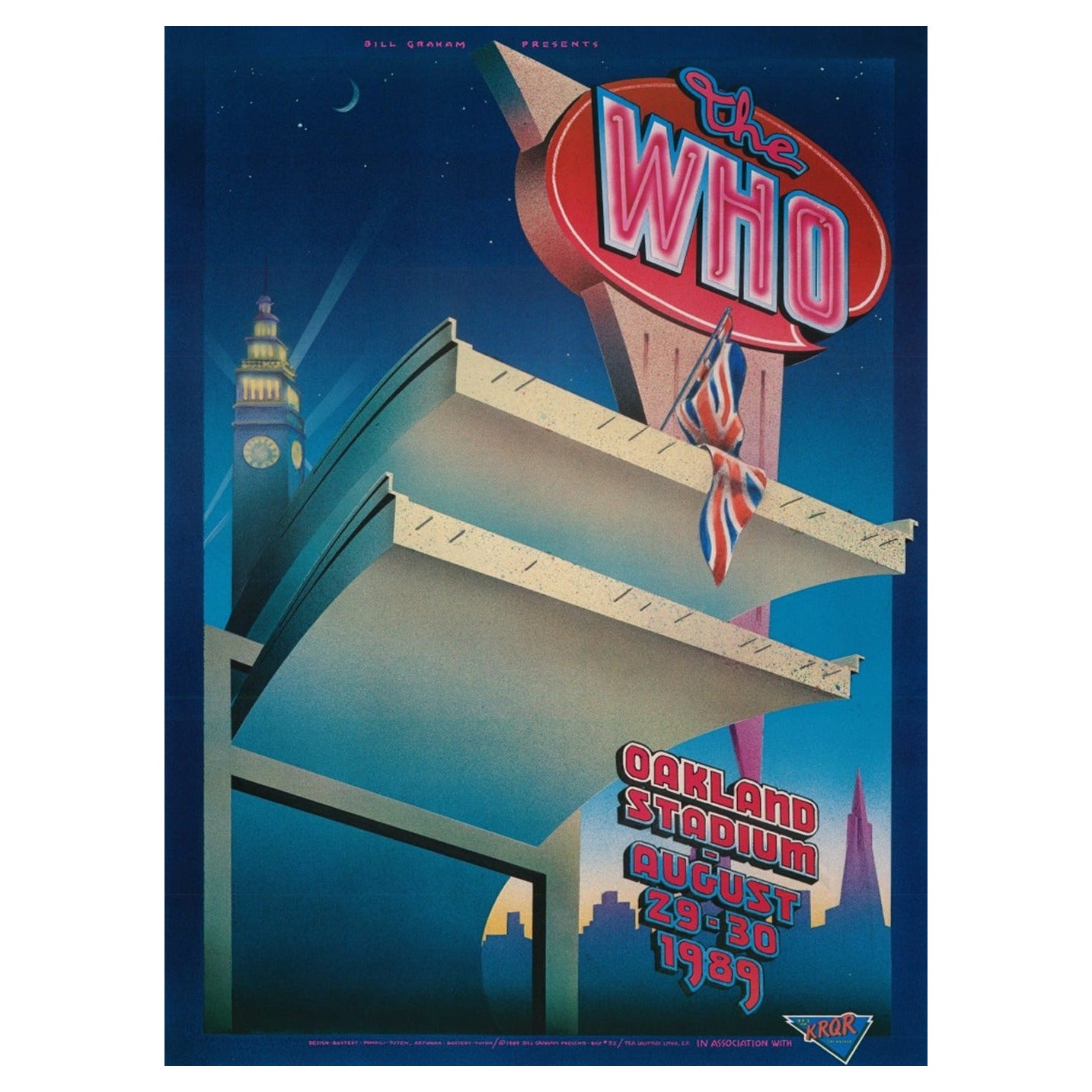 1989 The Who - Estadio de Oakland Póster Vintage Original