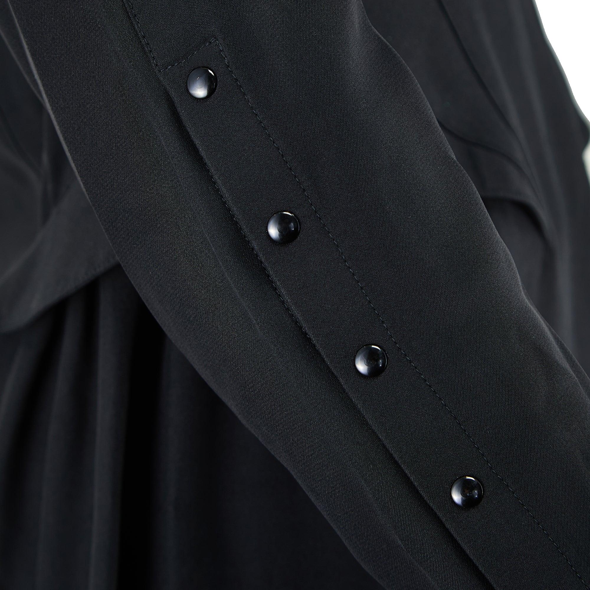 Women's 1989 Thierry Mugler Les Atlantes Collection Black Asymmetric Dress For Sale