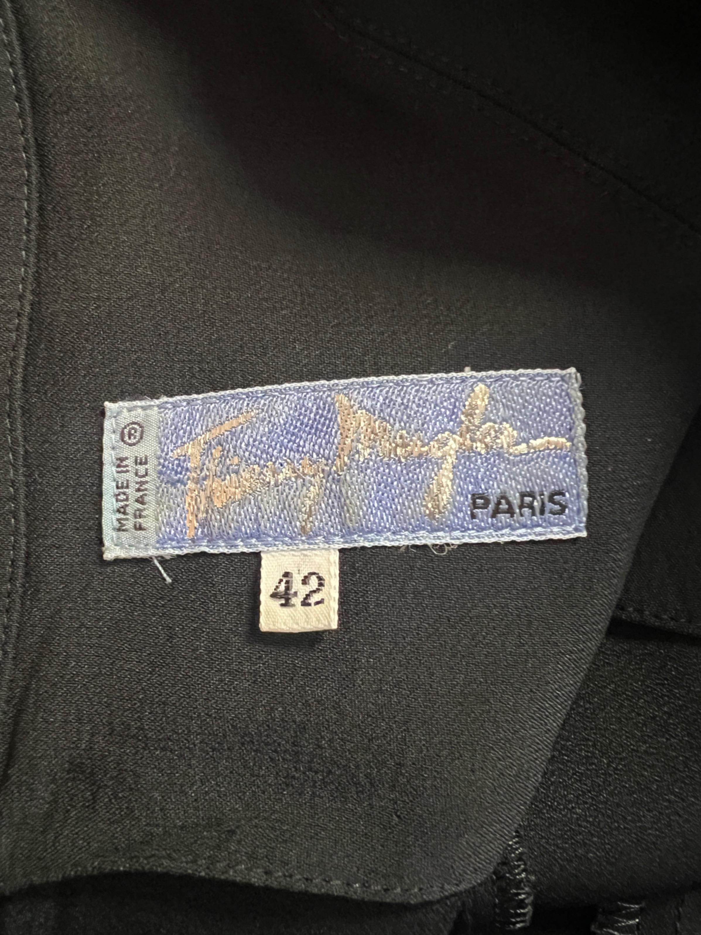 1989 Thierry Mugler Les Atlantes Collection Black Asymmetric Dress For Sale 1