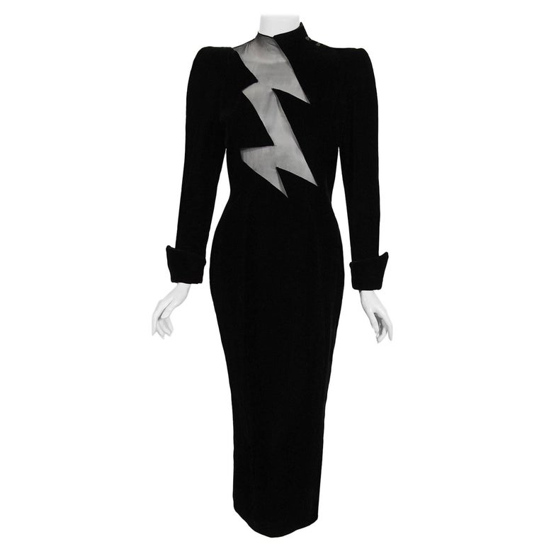 thierry mugler sheer dress Wesley Yuen | Was this the original 'naked dress'? . . This iconic look from the Thierry Mugler archives shows Claudia Schiffer in a sheer mesh dress