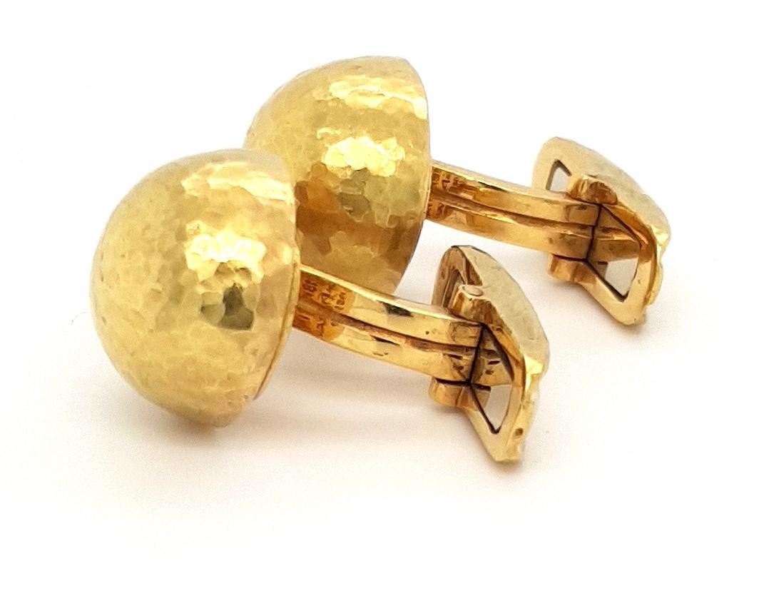 18kt Yellow Gold Cufflinks Dome Hammered, 1989 Tiffany & Co. Paloma Picasso For Sale 7