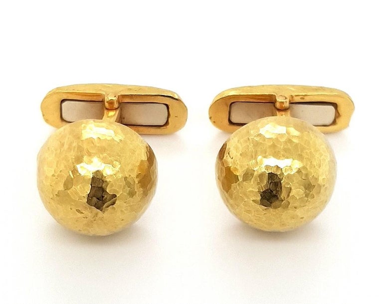 18kt Yellow Gold Cufflinks Dome Hammered, 1989 Tiffany & Co. Paloma Picasso For Sale 13