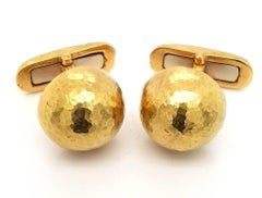 18kt Yellow Gold Cufflinks Dome Hammered, 1989 Tiffany & Co. Paloma Picasso