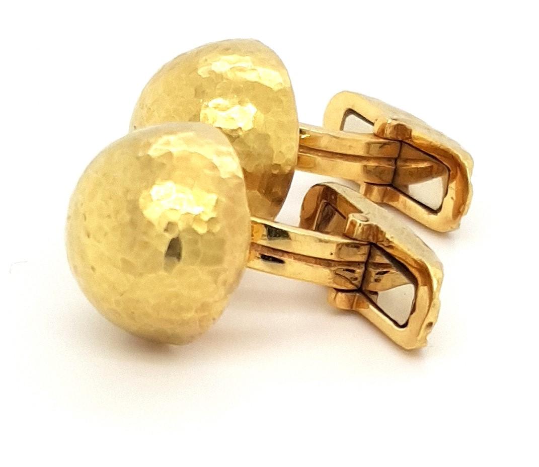 18kt Yellow Gold Cufflinks Dome Hammered, 1989 Tiffany & Co. Paloma Picasso For Sale 12