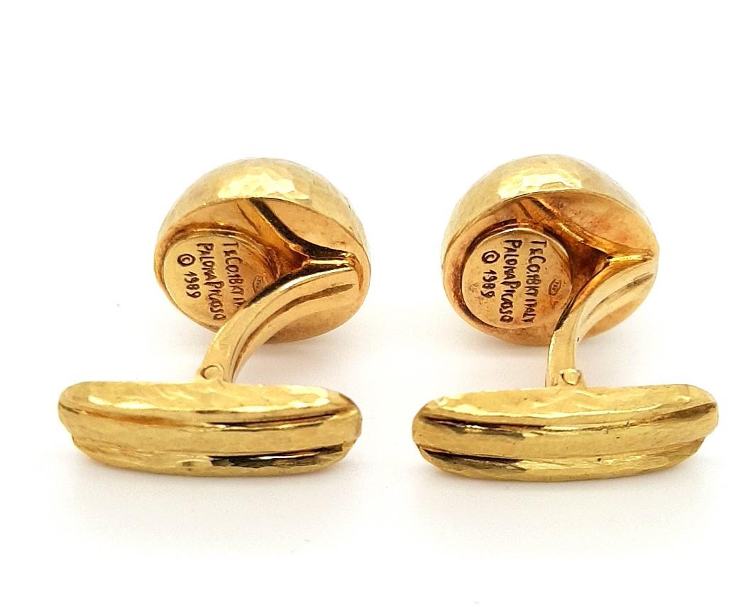 Artist 18kt Yellow Gold Cufflinks Dome Hammered, 1989 Tiffany & Co. Paloma Picasso For Sale