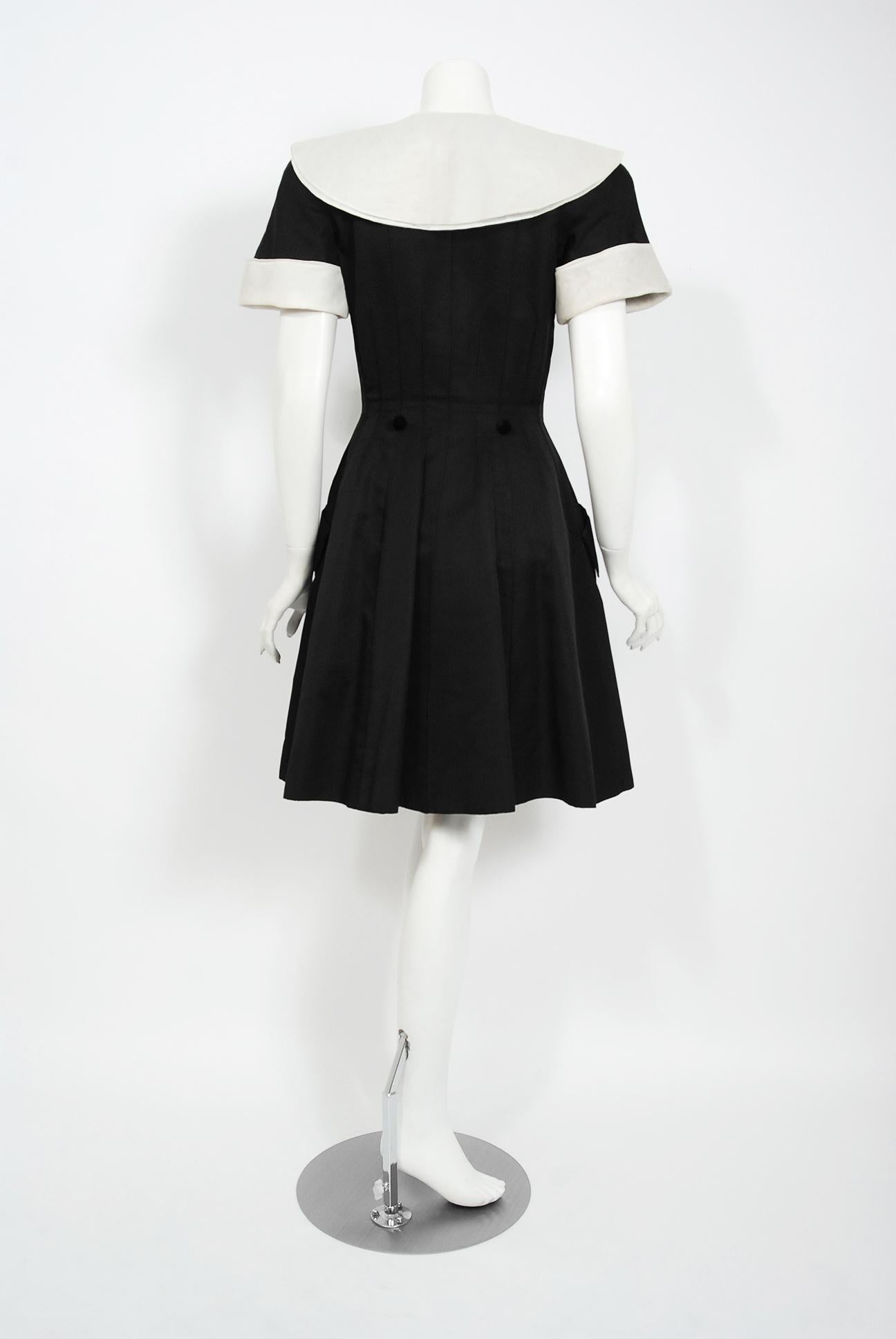 valentino black dress white collar