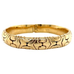1989 Vintage Bulgari Alveare Cuff Bangle made in Solid 18-Karat Yellow Gold