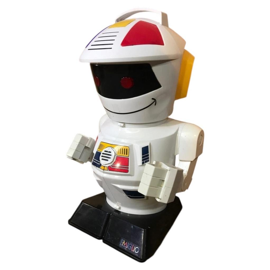 1989 Vintage Emiglio Plastic Robot Figure – Futuristic Space Age Design
