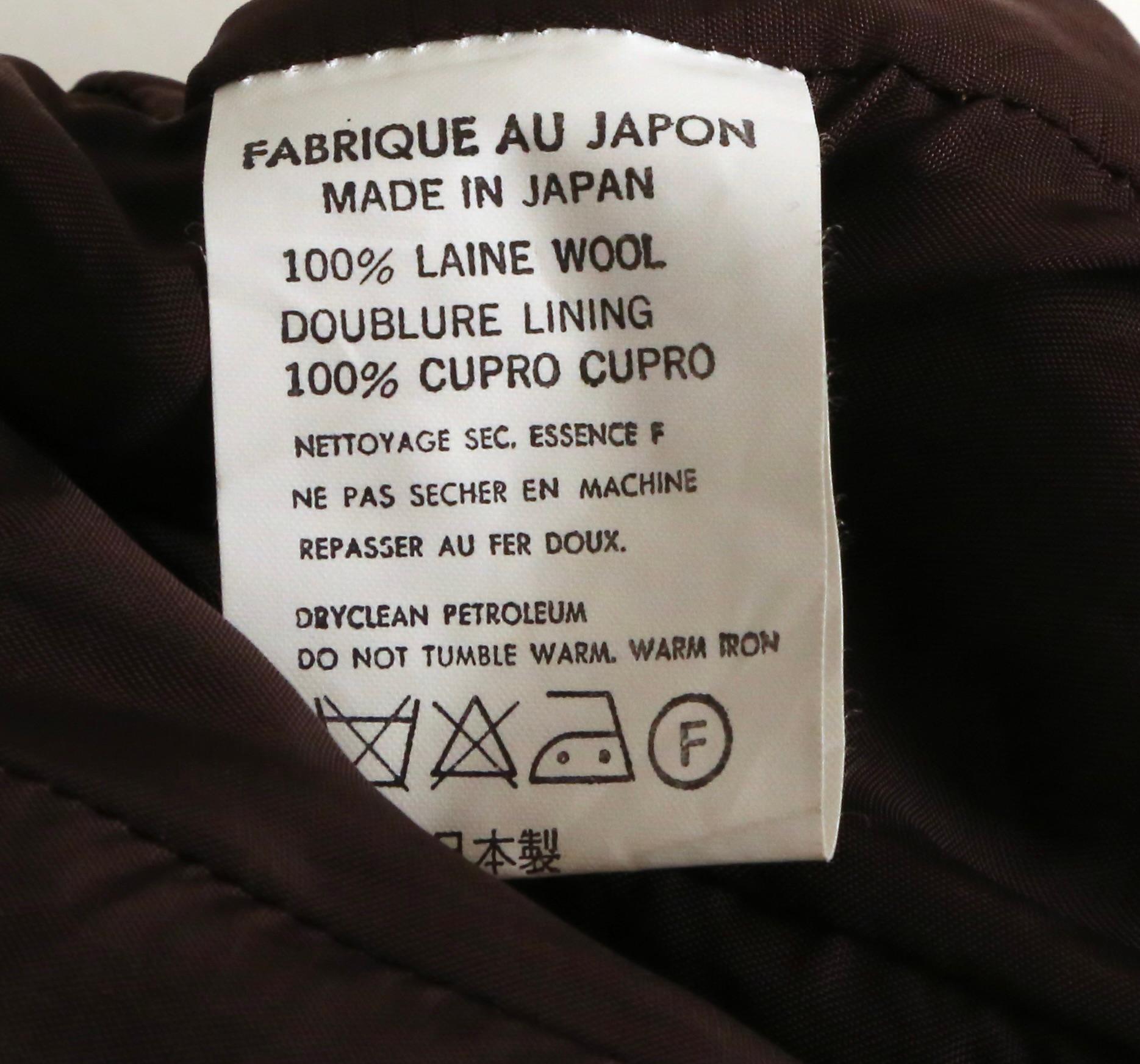 1989 YOHJI YAMAMOTO brown runway coat with button detail For Sale 6