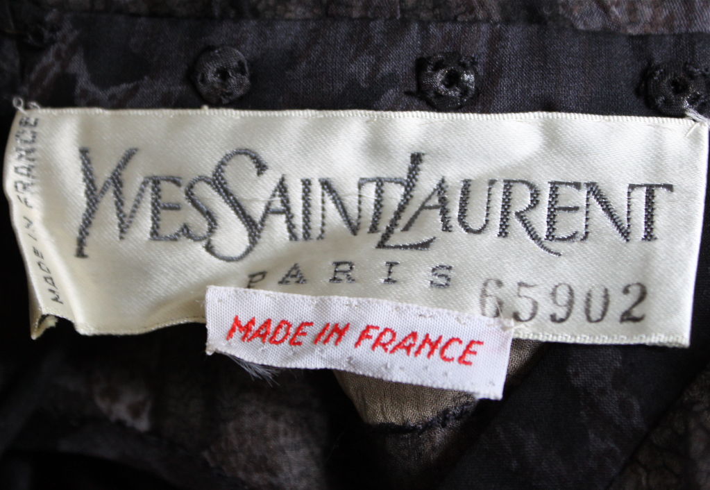 1989 YVES SAINT LAURENT haute couture silk RUNWAY dress   In Good Condition For Sale In San Fransisco, CA