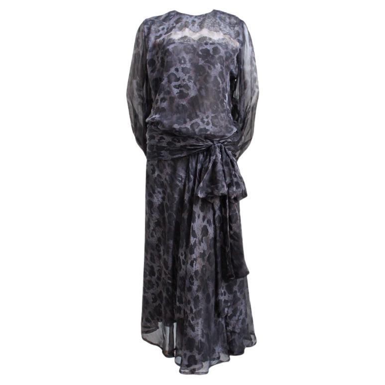 1989 YVES SAINT LAURENT haute couture silk RUNWAY dress   For Sale