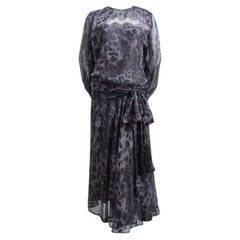 Vintage 1989 YVES SAINT LAURENT haute couture silk RUNWAY dress  