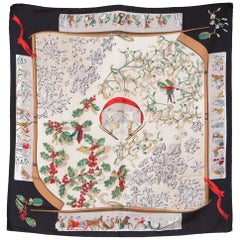  1989s Hermes Neige d Antan by Cathy Latham Silk Scarf