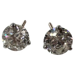 1.98ct diamond stud earrings 14KT white gold diamond studs