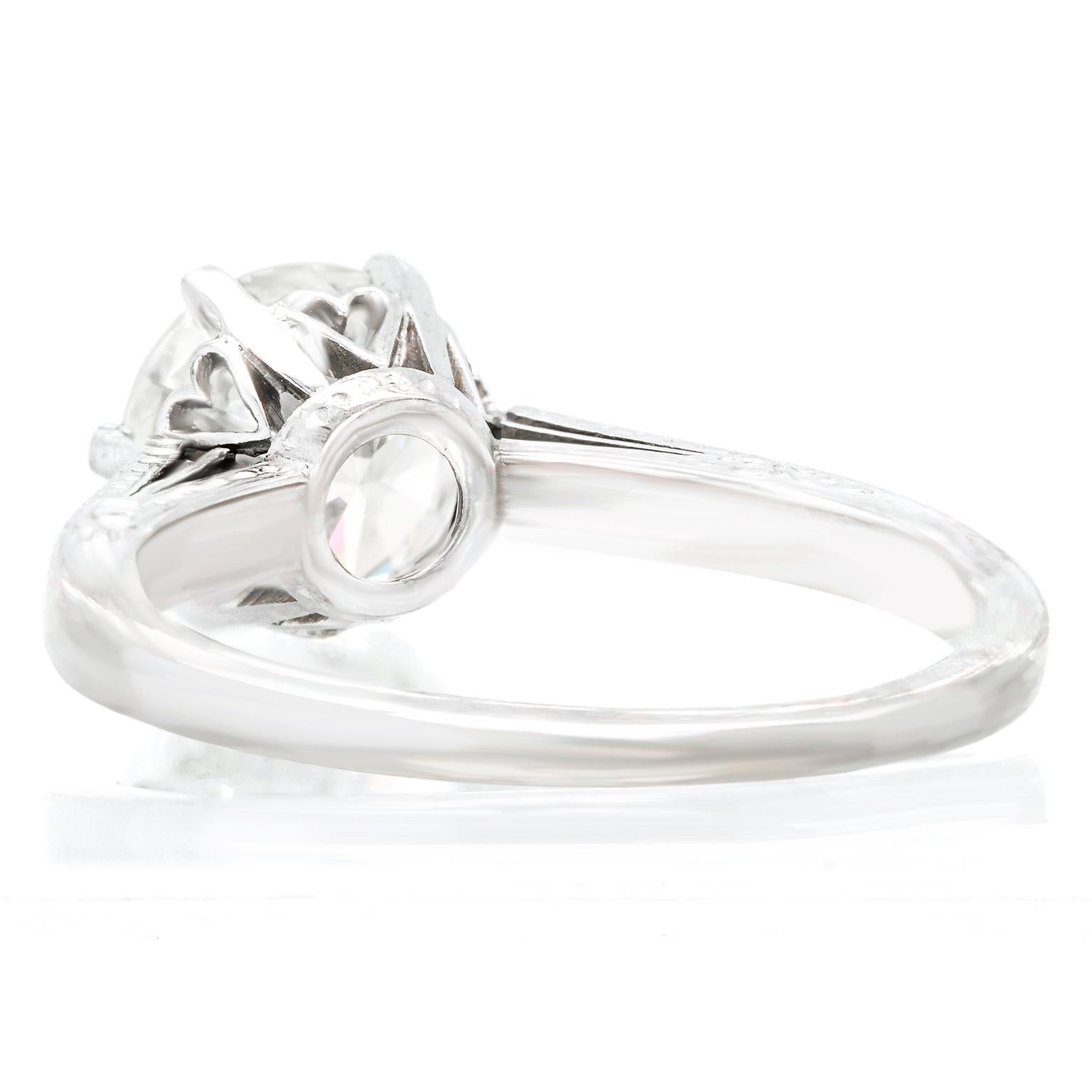 1.98ct G VVS2 Diamond-Set Platinum Engagement Ring For Sale 1
