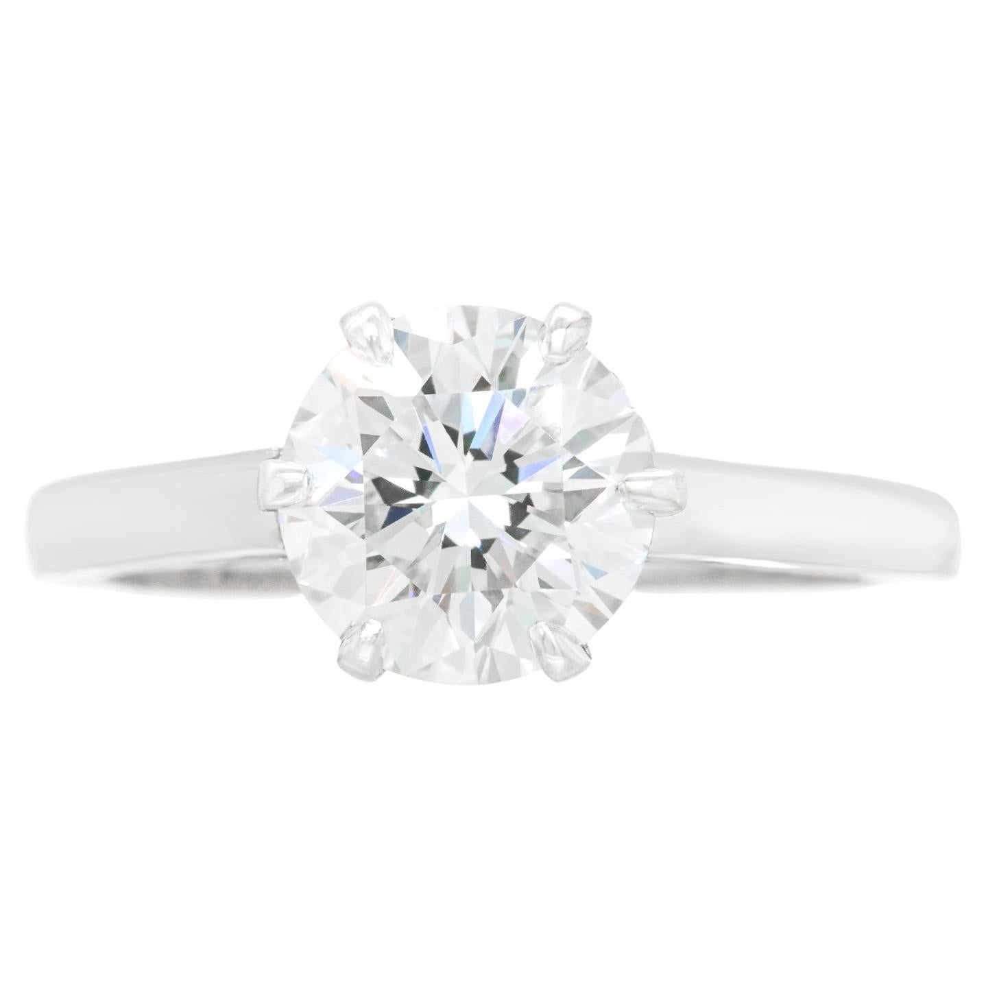 1.98ct G VVS2 Diamond-Set Platinum Engagement Ring For Sale